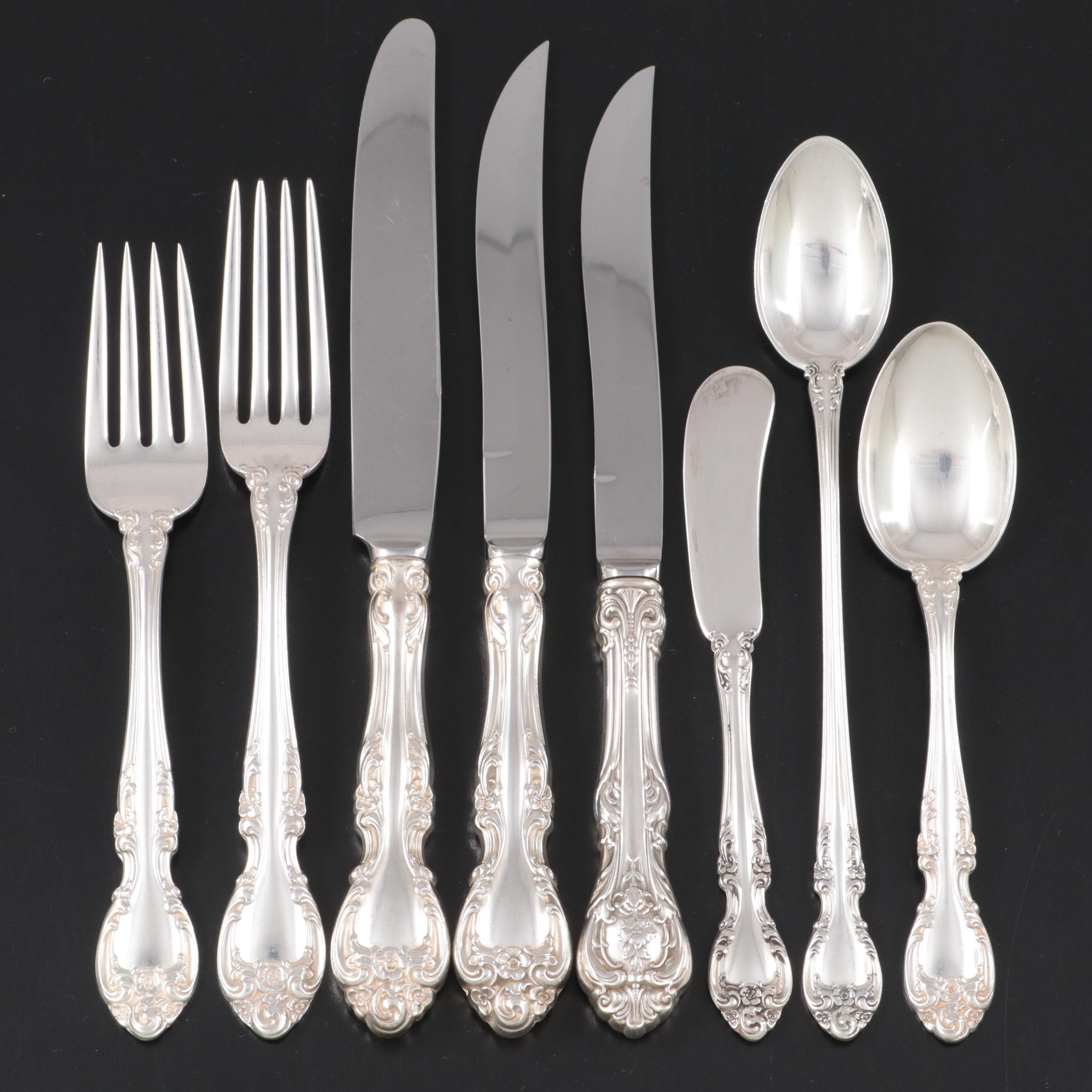 Gorham "Melrose" Sterling Silver Flatware Set for Twelve