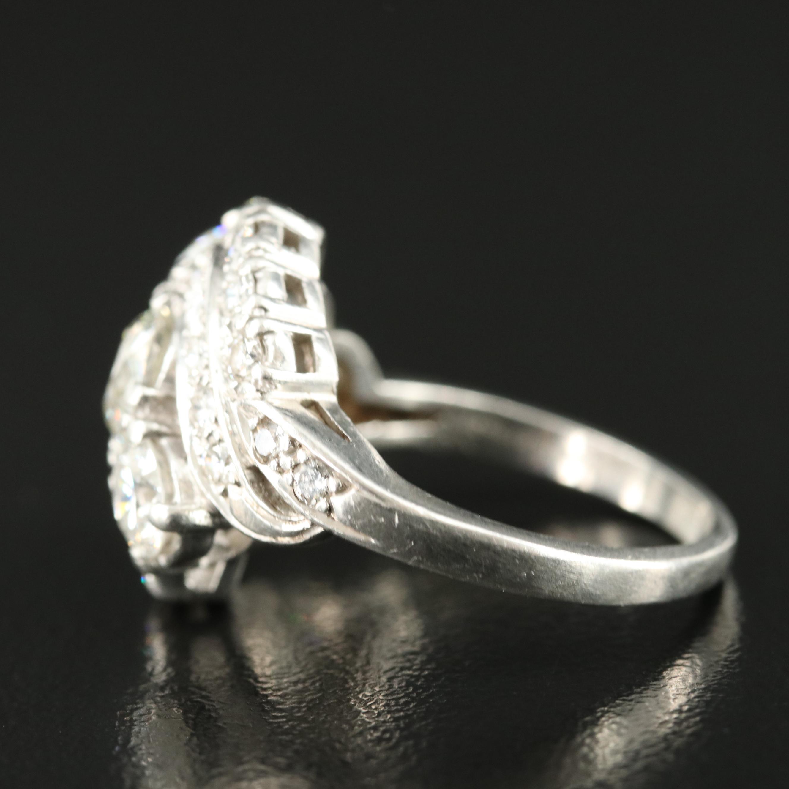 Platinum 2.47 CTW Diamond Bypass Ring