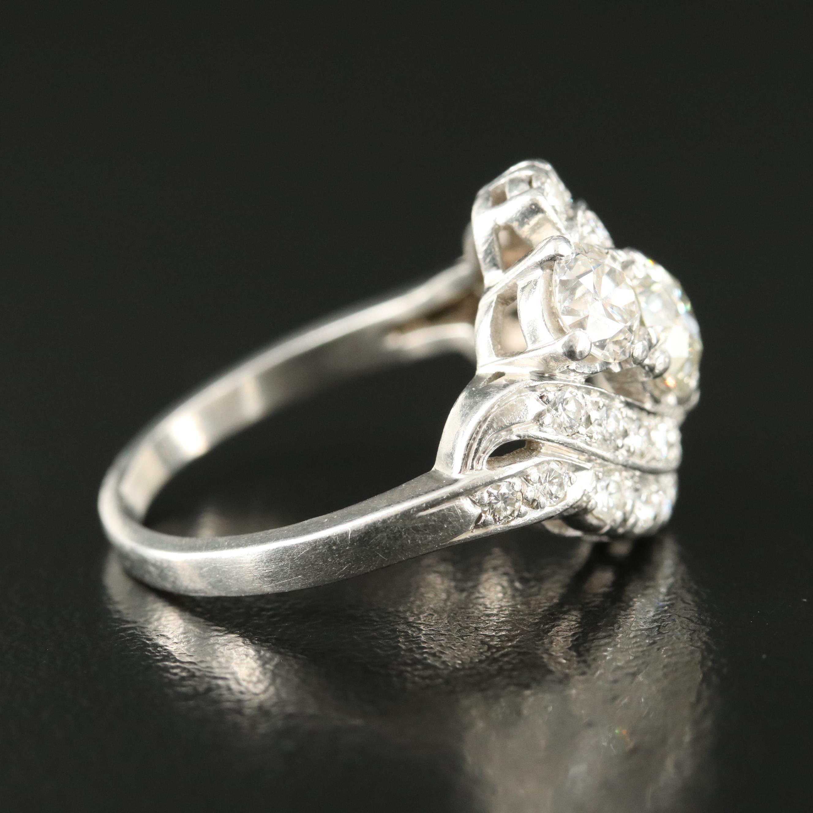 Platinum 2.47 CTW Diamond Bypass Ring