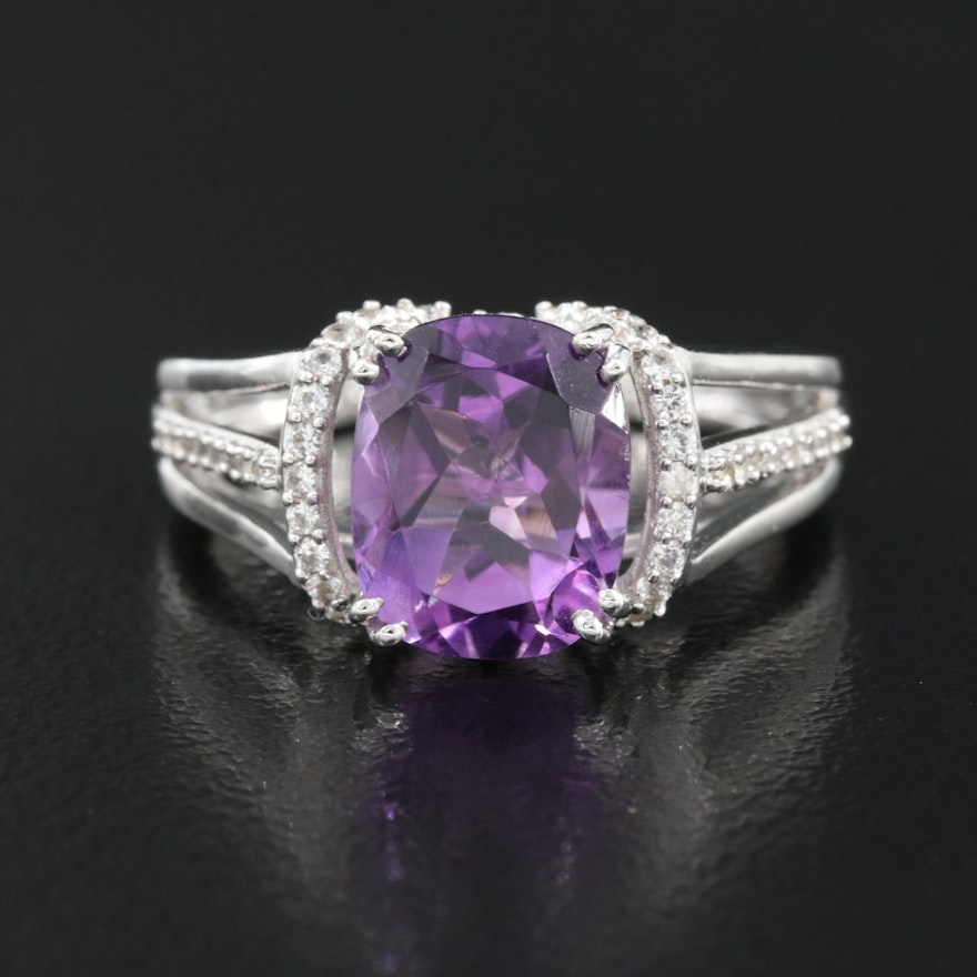 Sterling Amethyst and Sapphire Ring