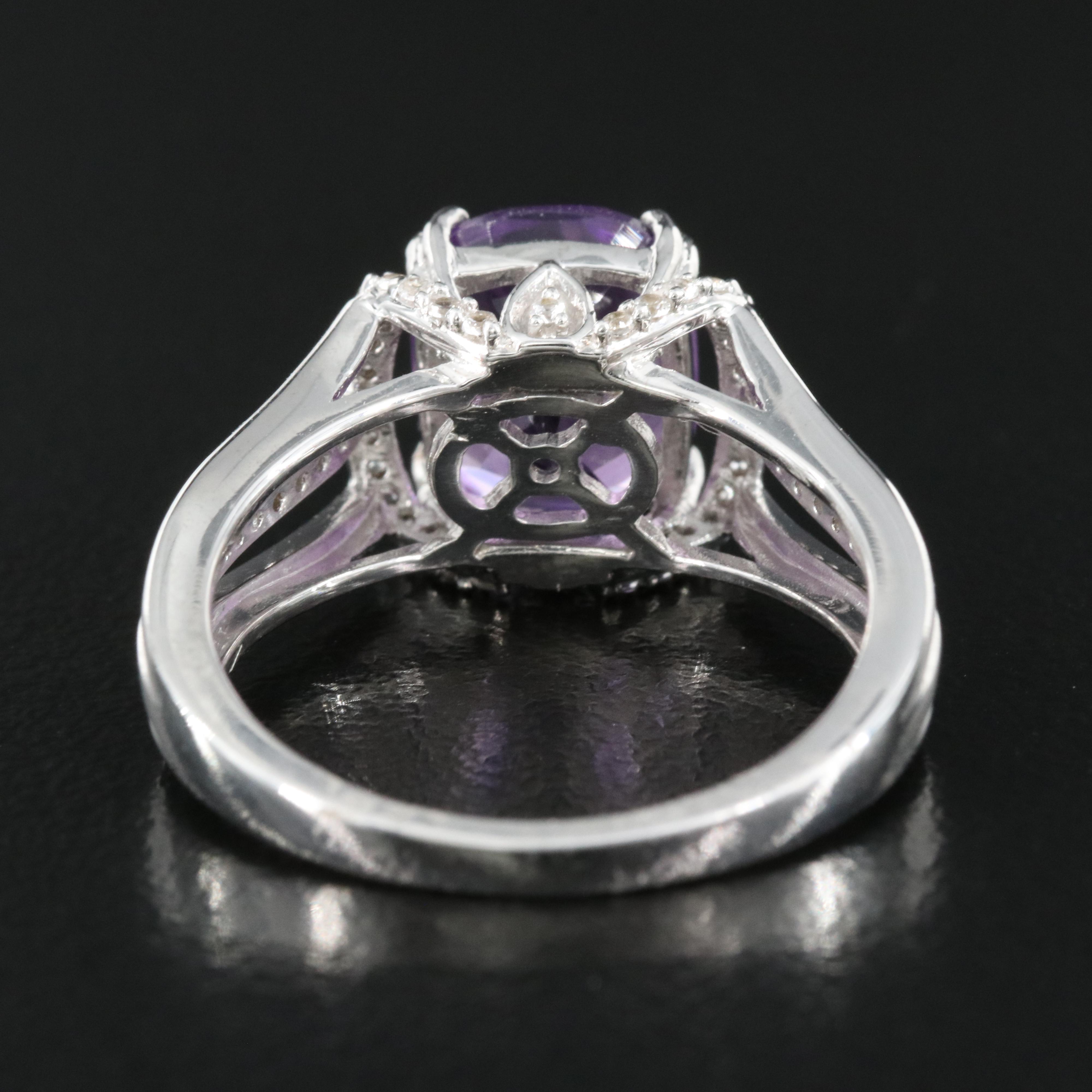 Sterling Amethyst and Sapphire Ring