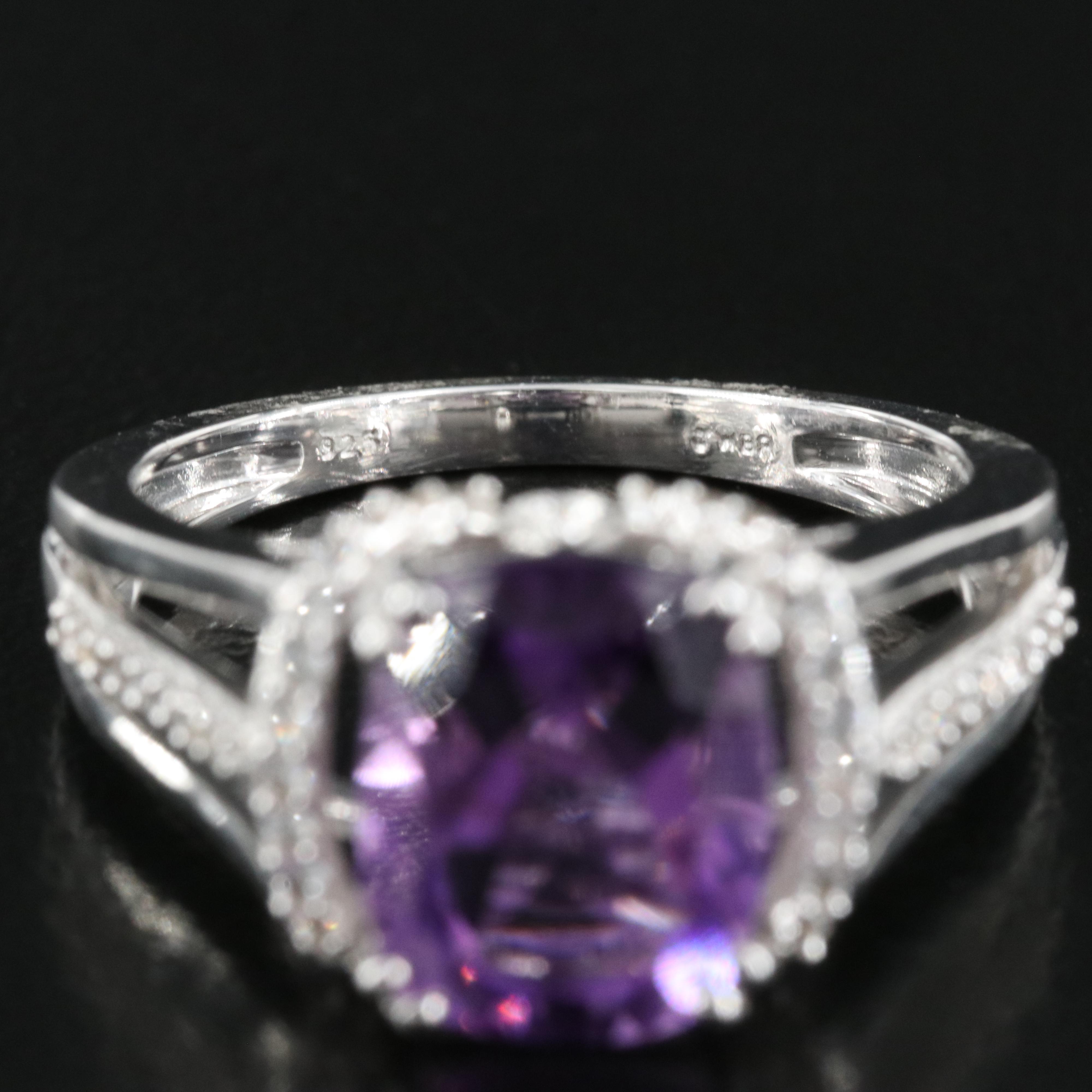 Sterling Amethyst and Sapphire Ring
