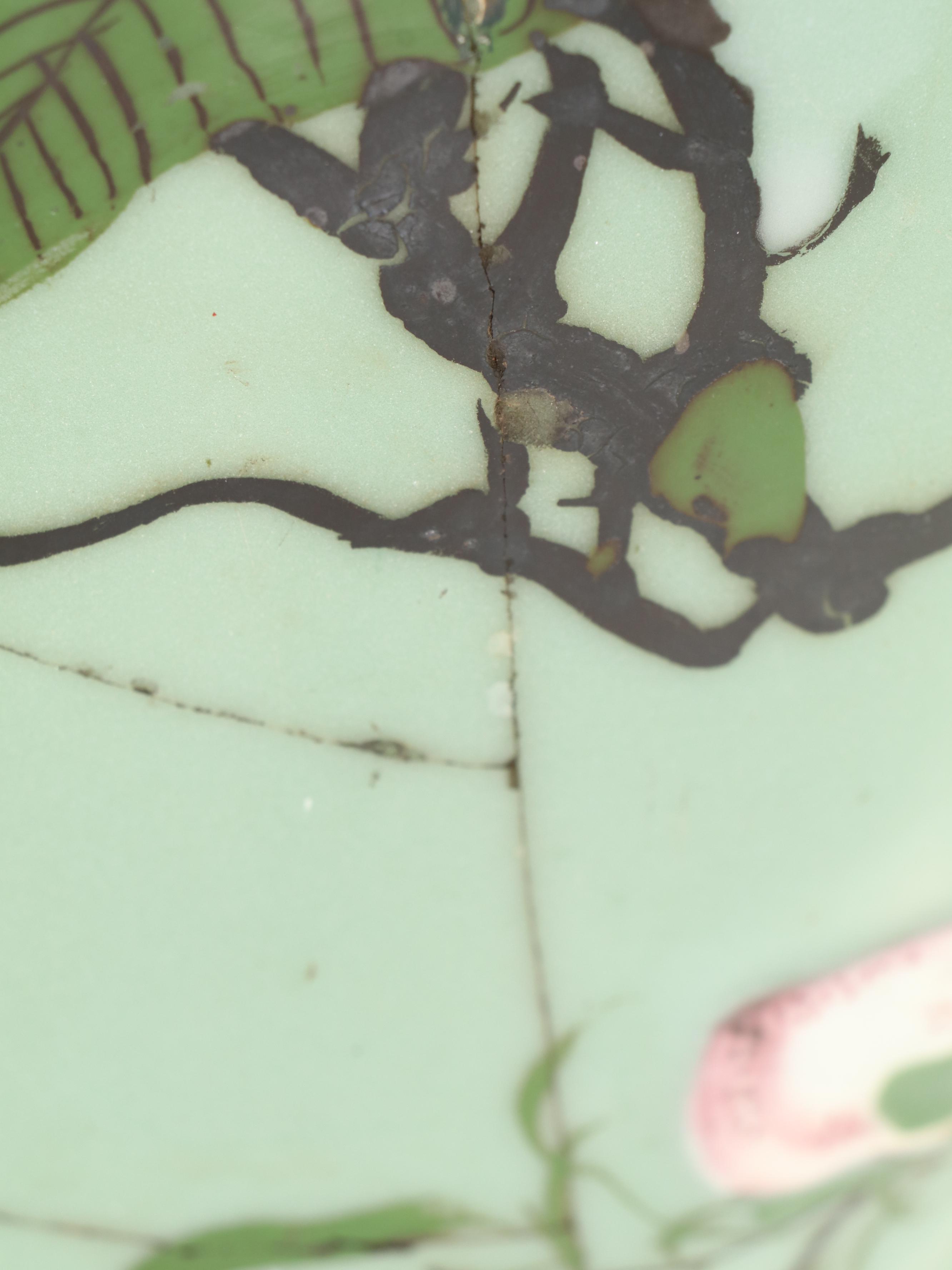 Pair of Famille Verte Applied Enamel Porcelain Garden Stools