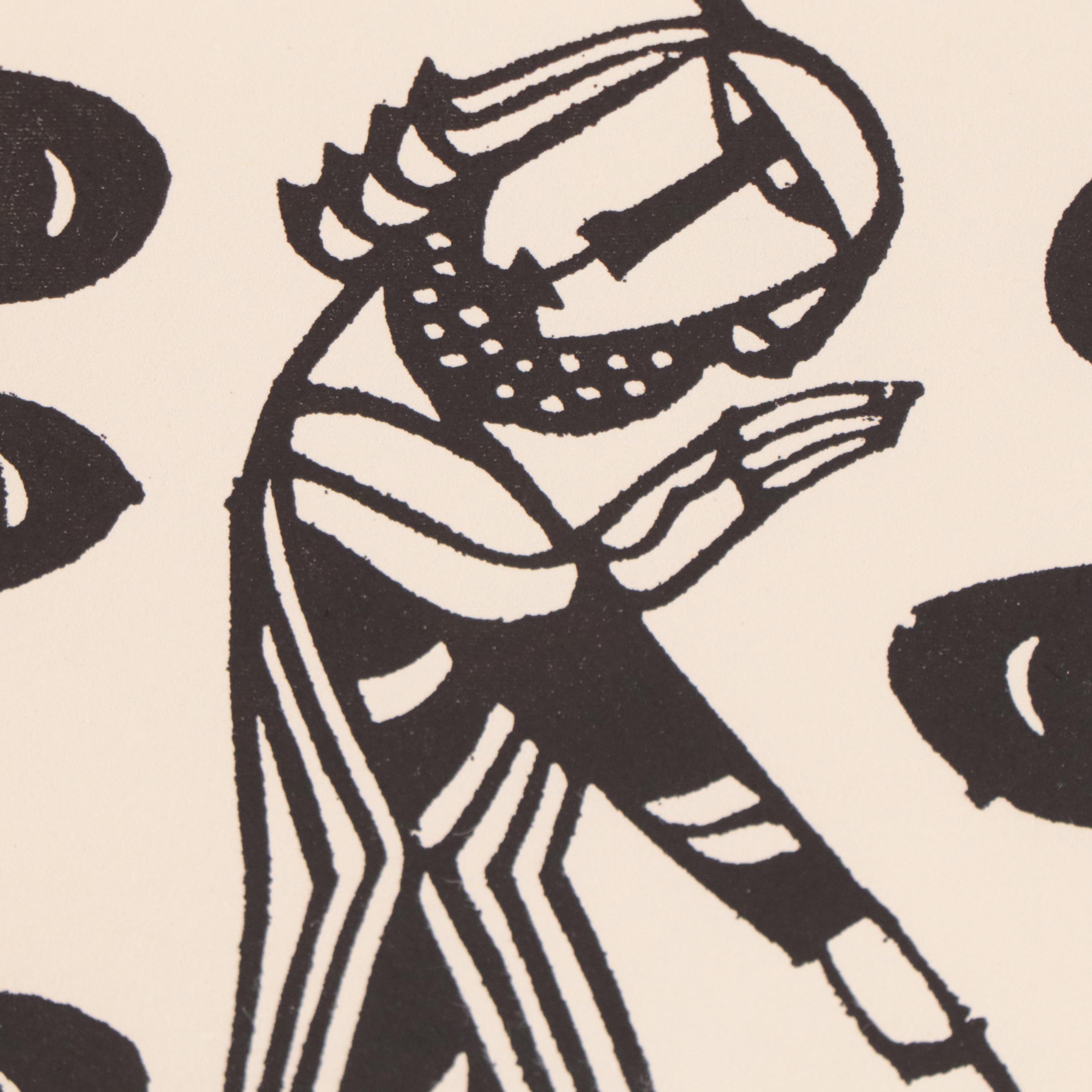 Woodblock After Sadao Watanabe "Christ and the Devil"