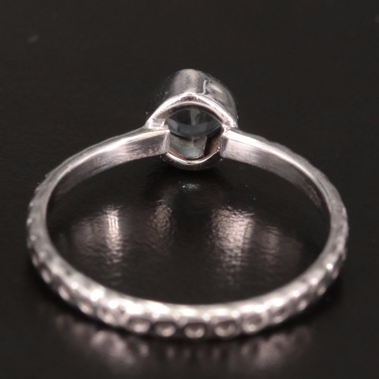 Sterling Blue Topaz Solitaire Ring