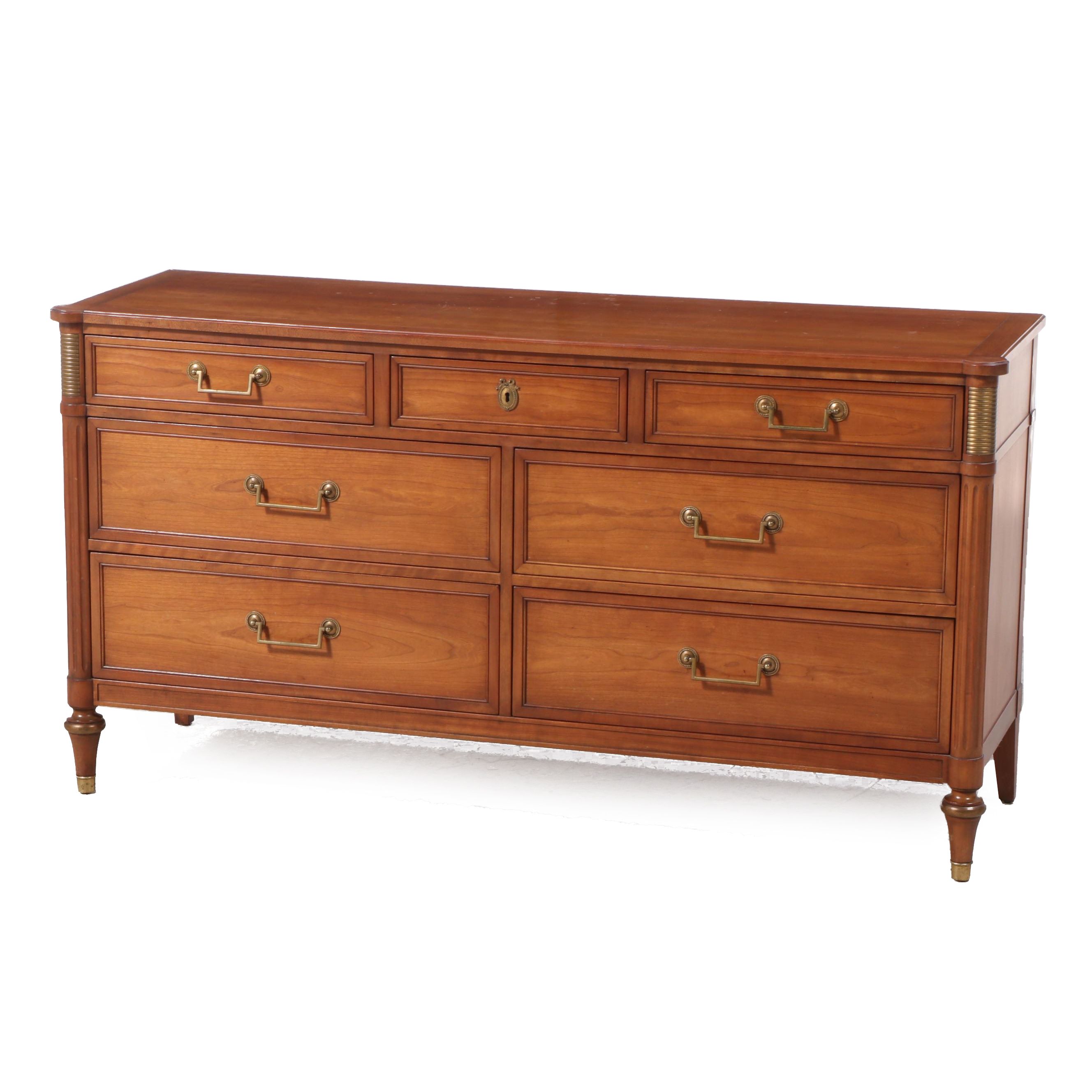 Kindel Louis XVI Style Brass-Mounted Cherrywood Seven-Drawer Chest