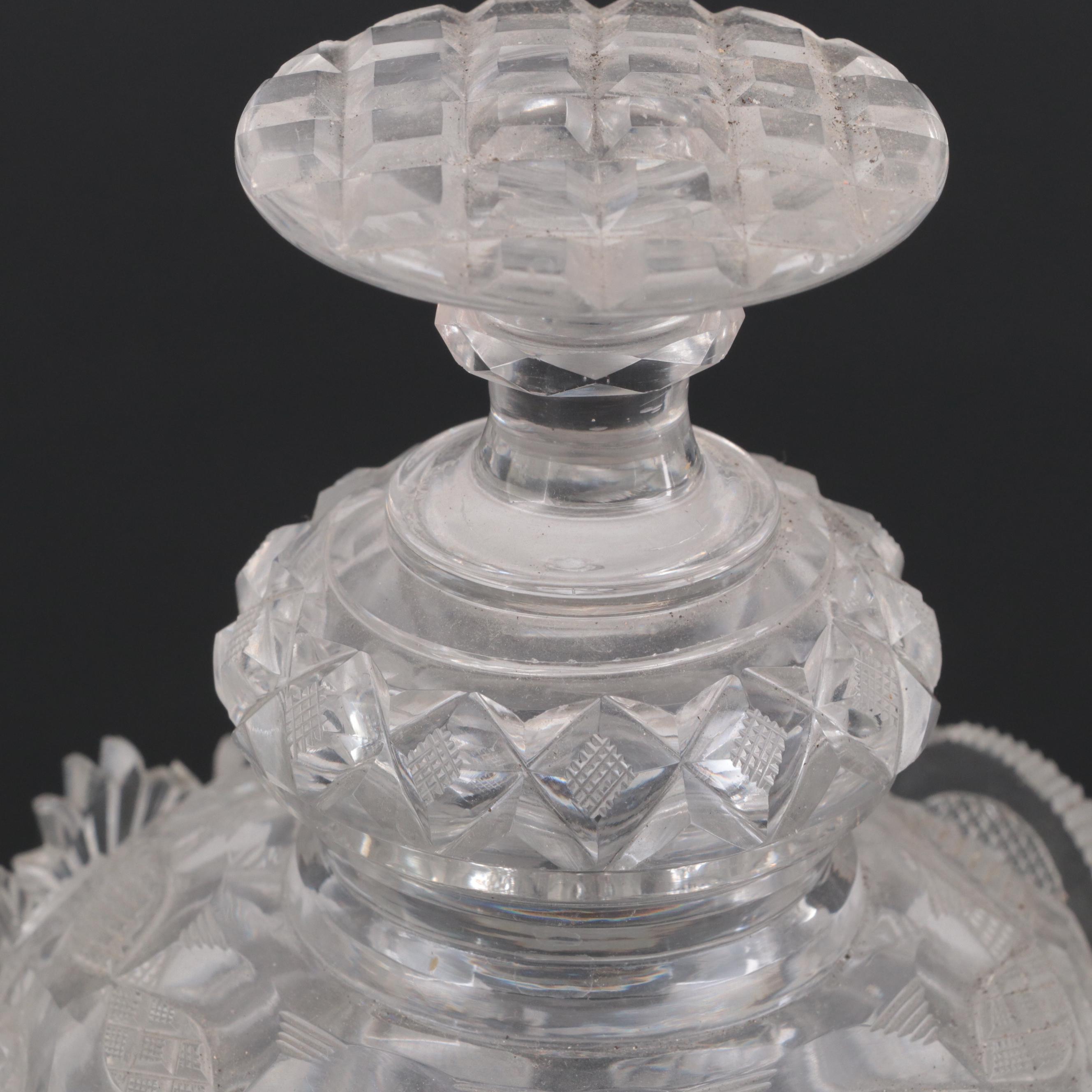 Anglo-Irish Crystal Sweetmeat Urns, 19th Century