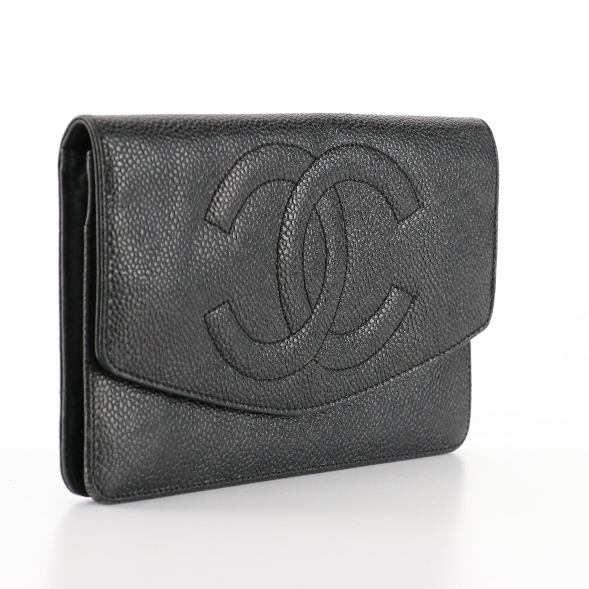 Chanel Timeless Round Flap Wallet in Caviar Leather