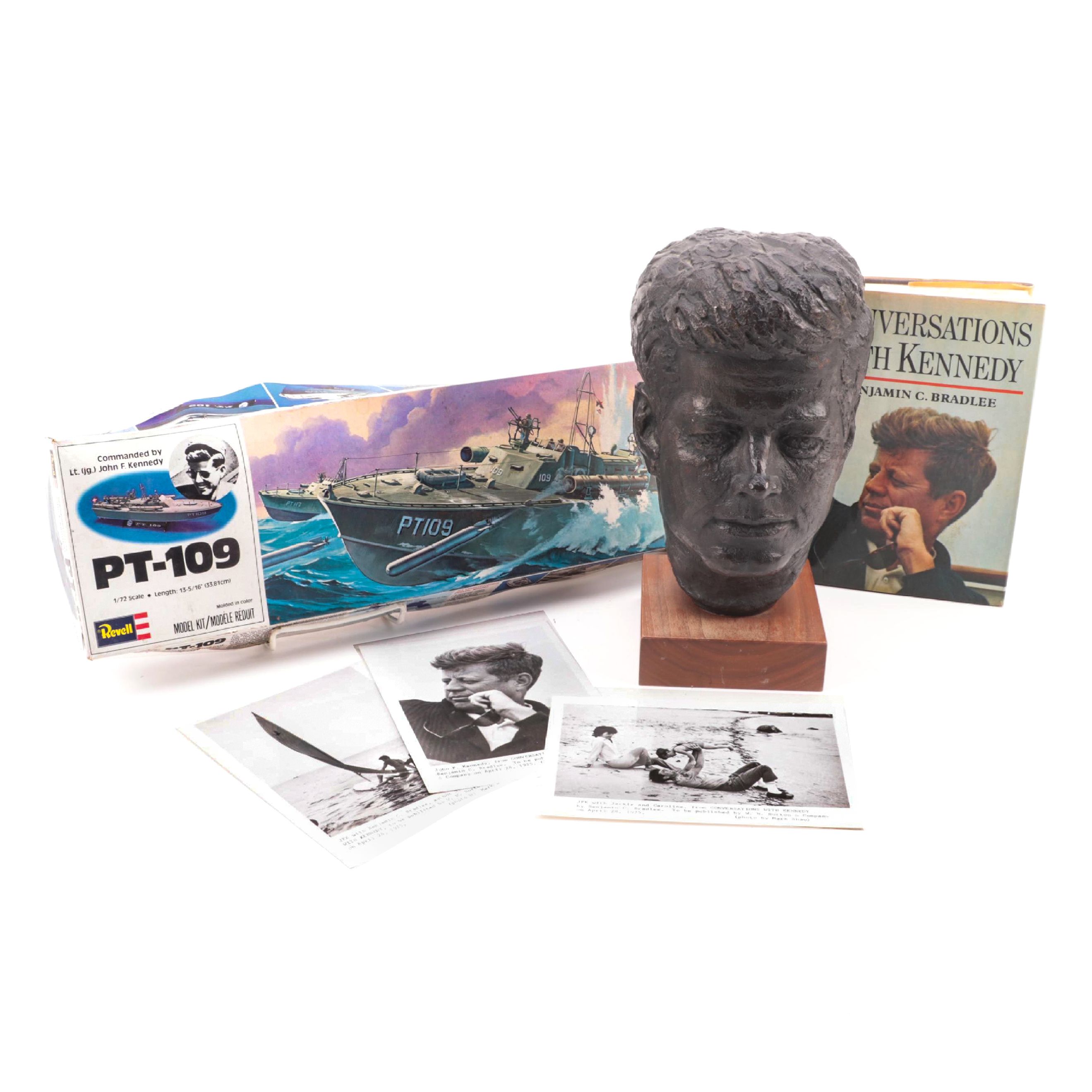 John F. Kennedy PT-109 Model Kit, Bust, Prints and Book