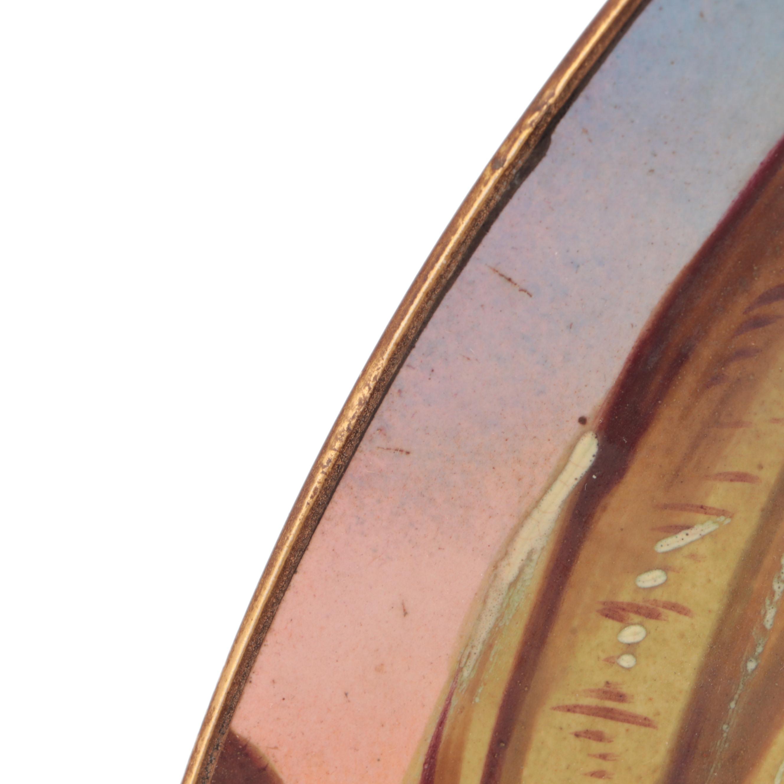 European Orientalist Style Hand-Painted Porcelain Cabinet Plate with Stand