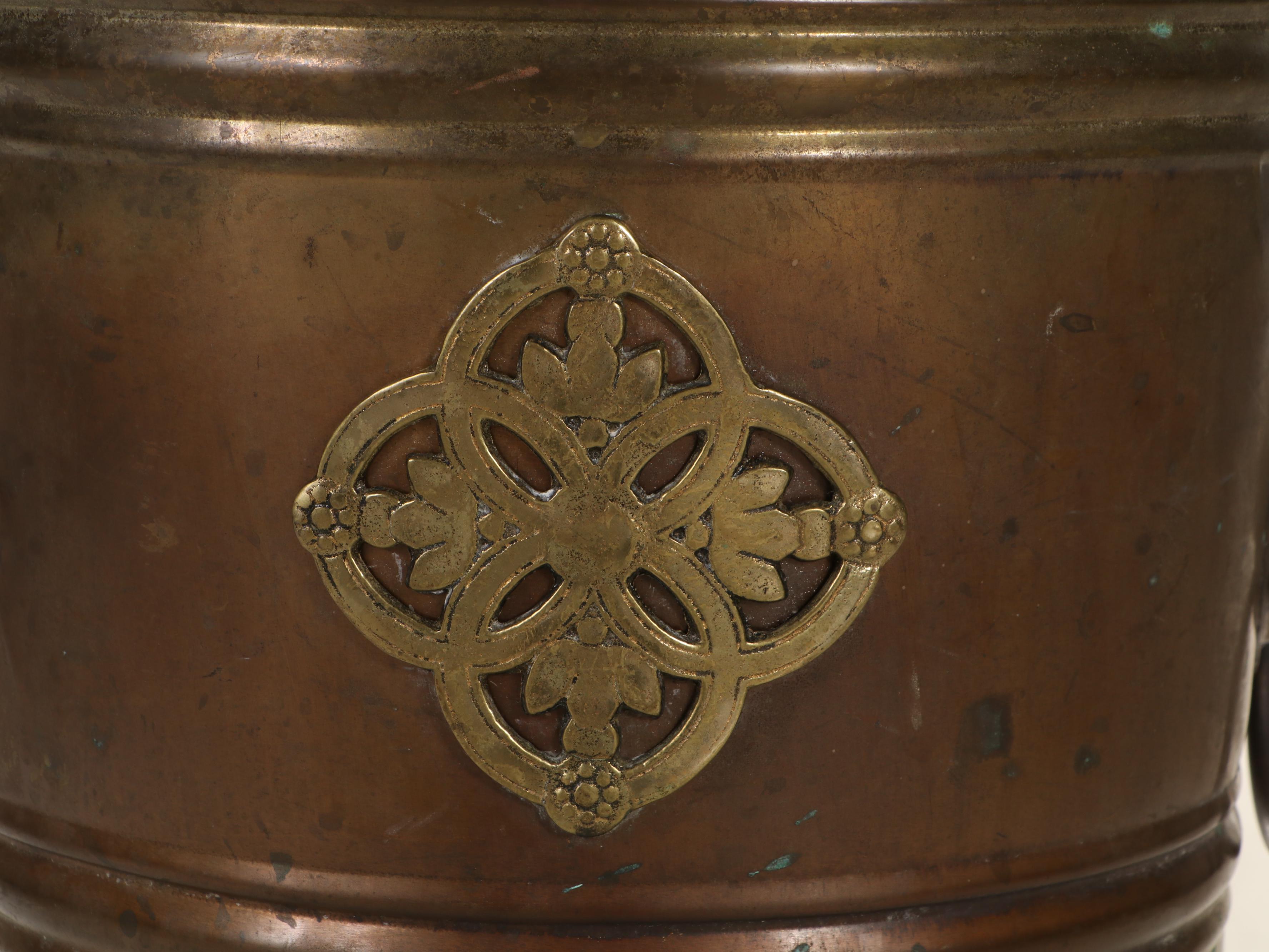 Lion and Ring Handled Brass Umbrella Stand with Branches