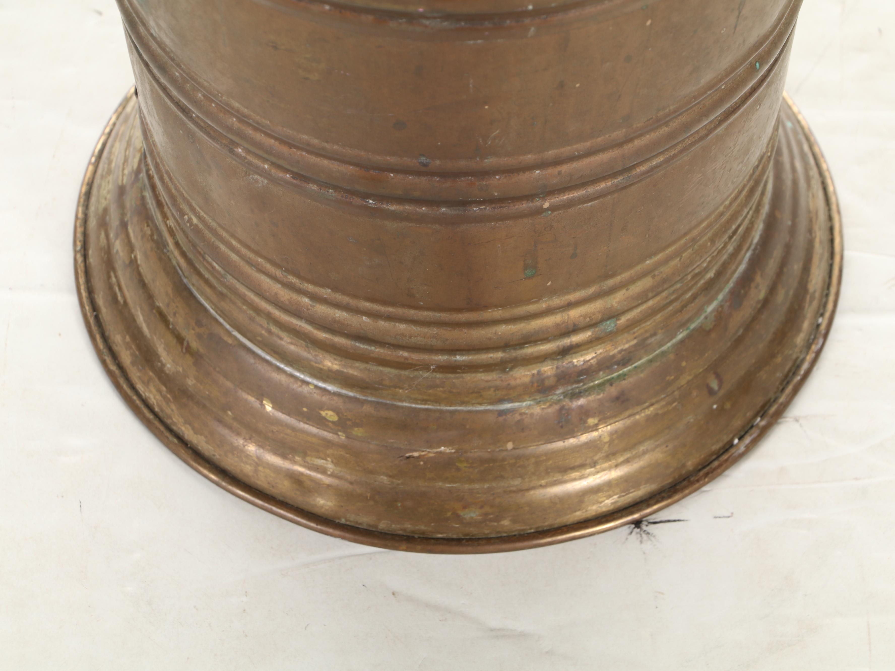 Lion and Ring Handled Brass Umbrella Stand with Branches