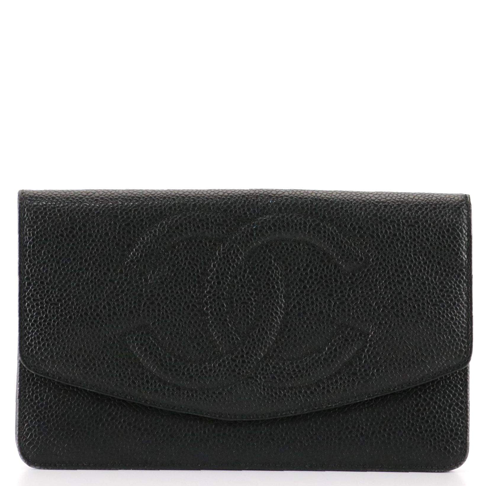 Chanel Timeless Round Flap Wallet in Caviar Leather