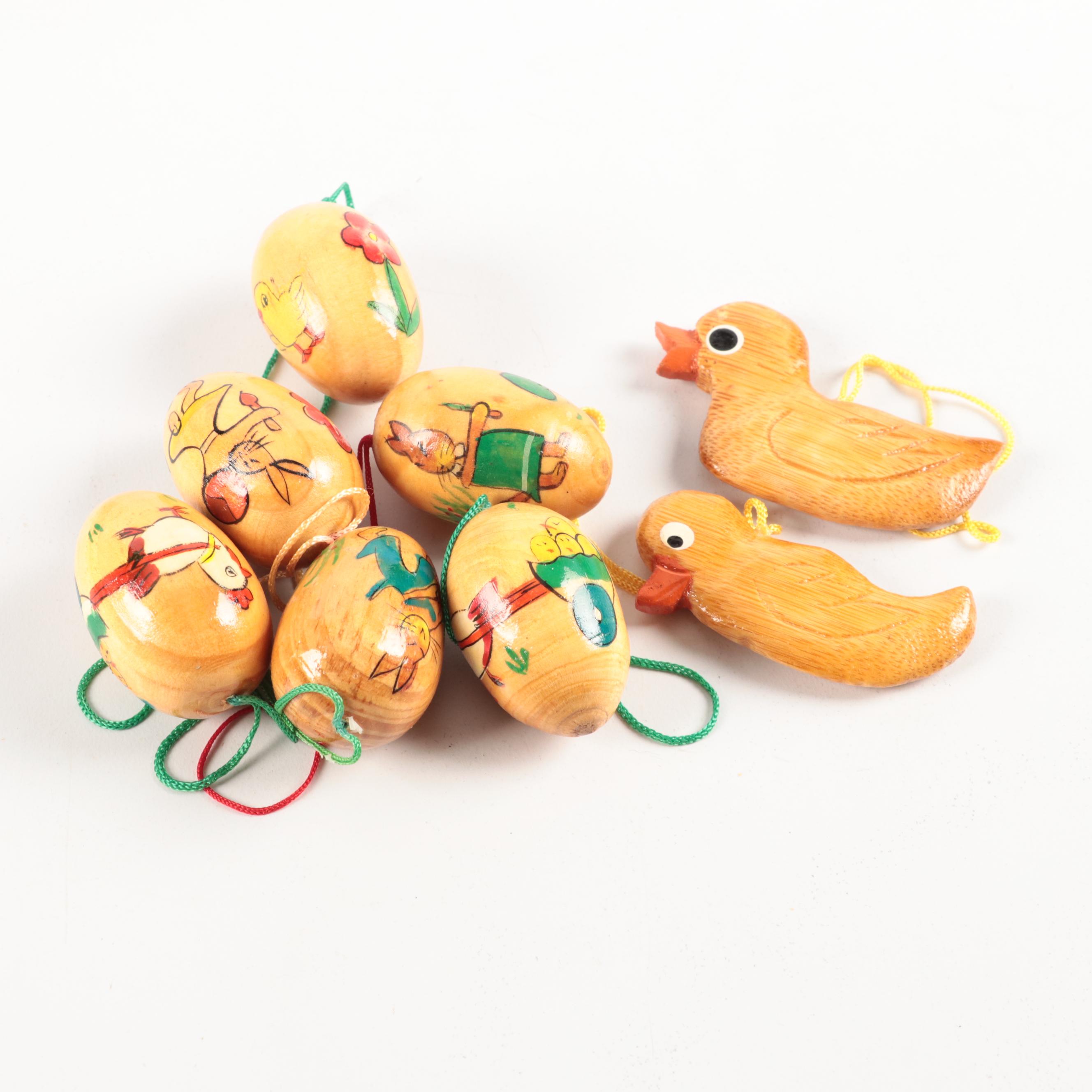 Hand-Painted Easter Eggs With Rabbit Art Work, Furry Chicks and More