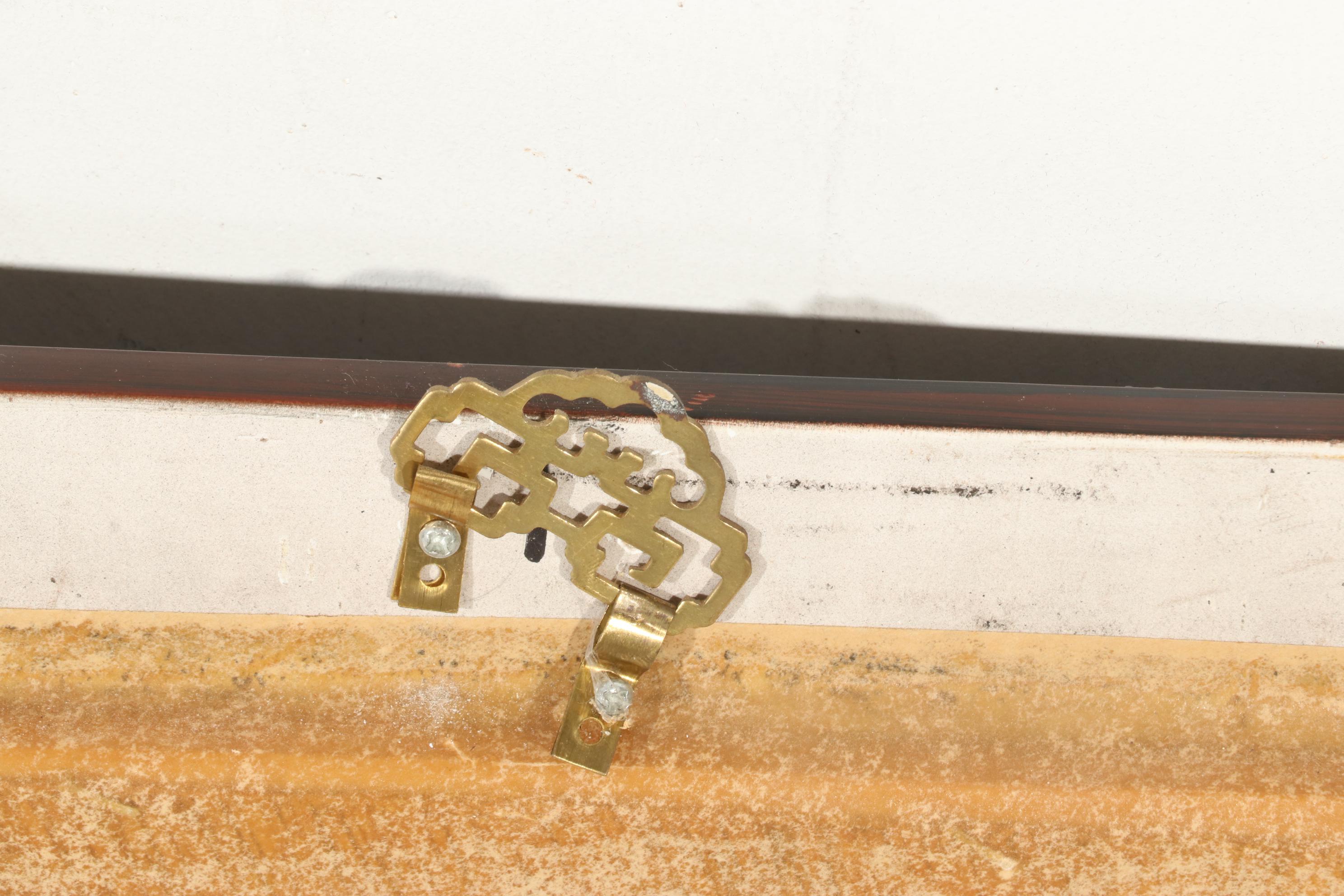 Framed Chinese Bamboo Scroll