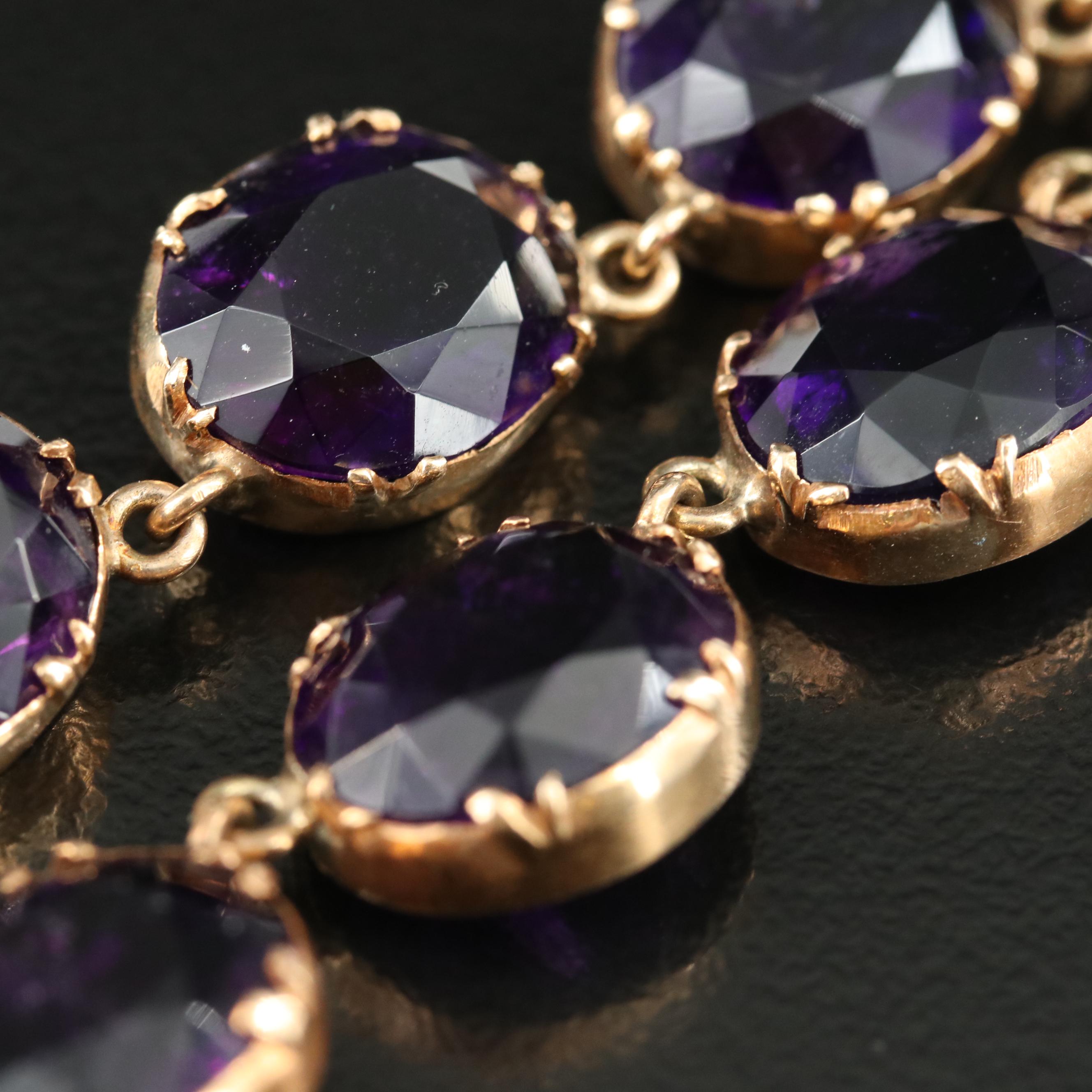 Antique 14K Amethyst Bracelet