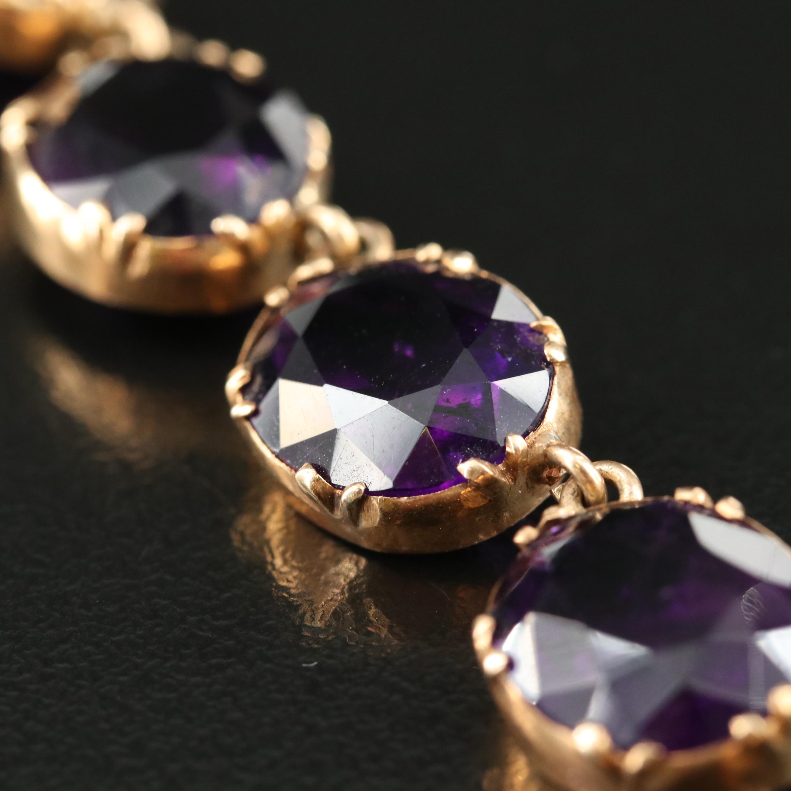 Antique 14K Amethyst Bracelet