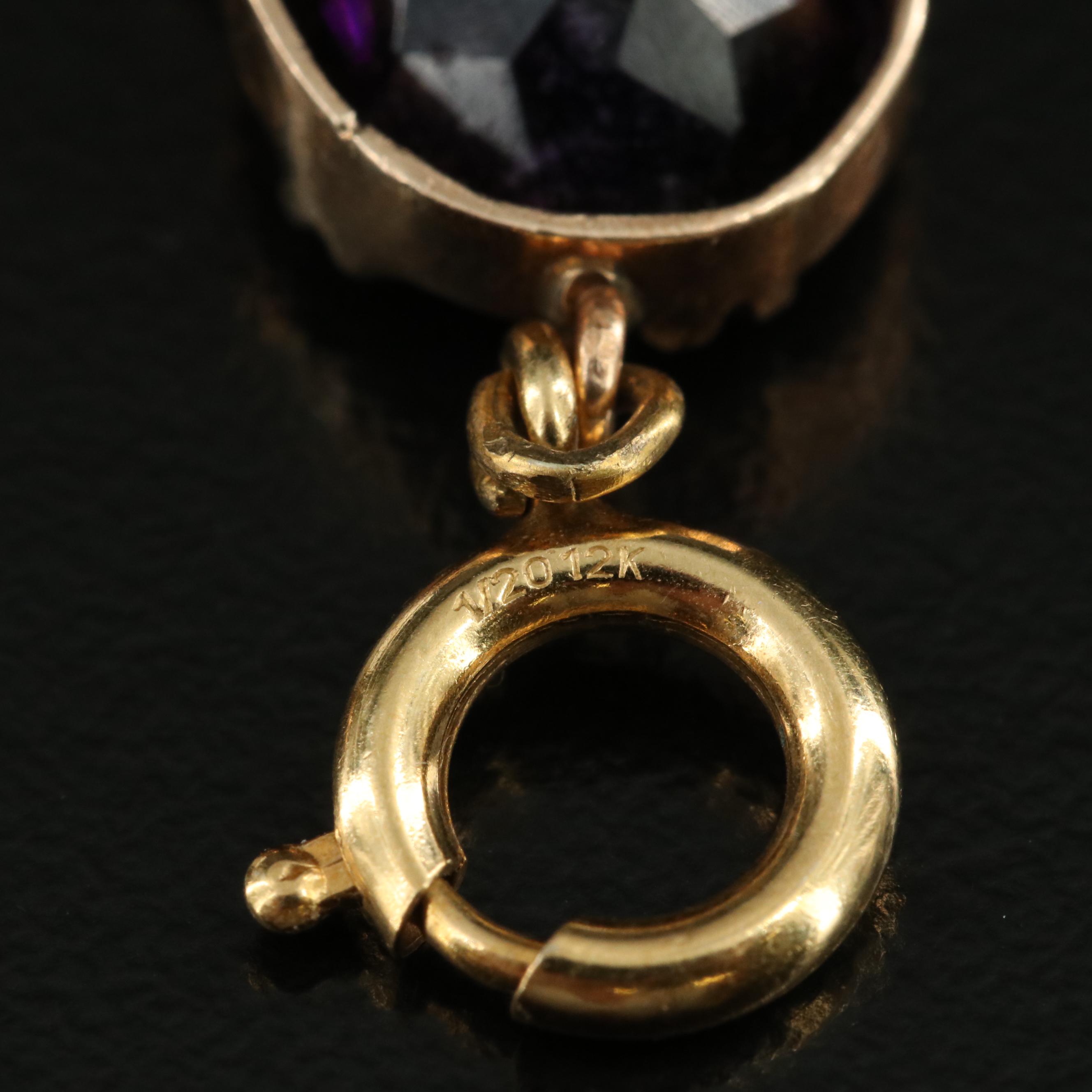 Antique 14K Amethyst Bracelet