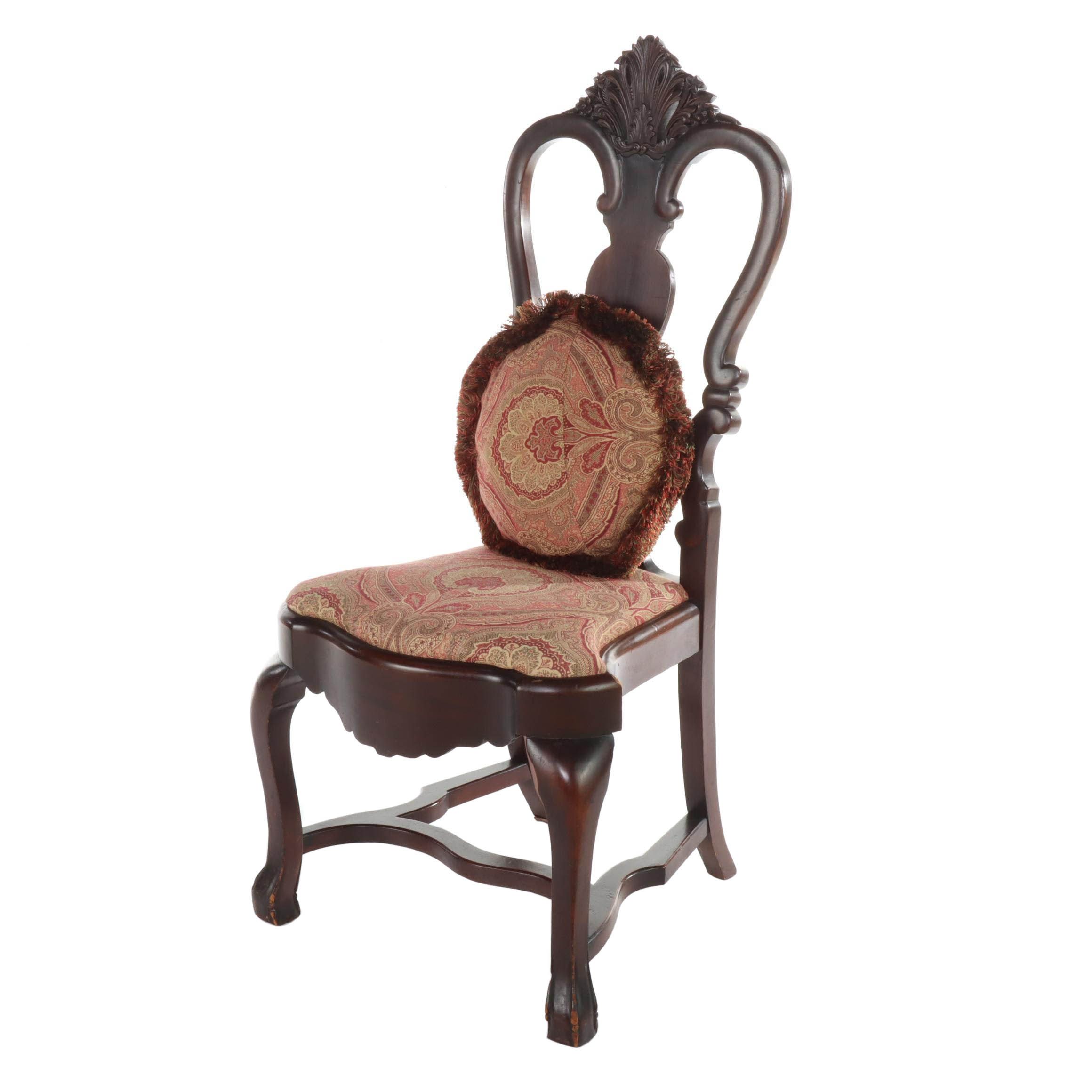 Baroque Style Carved Mahogany Side Chair, 20th Century
