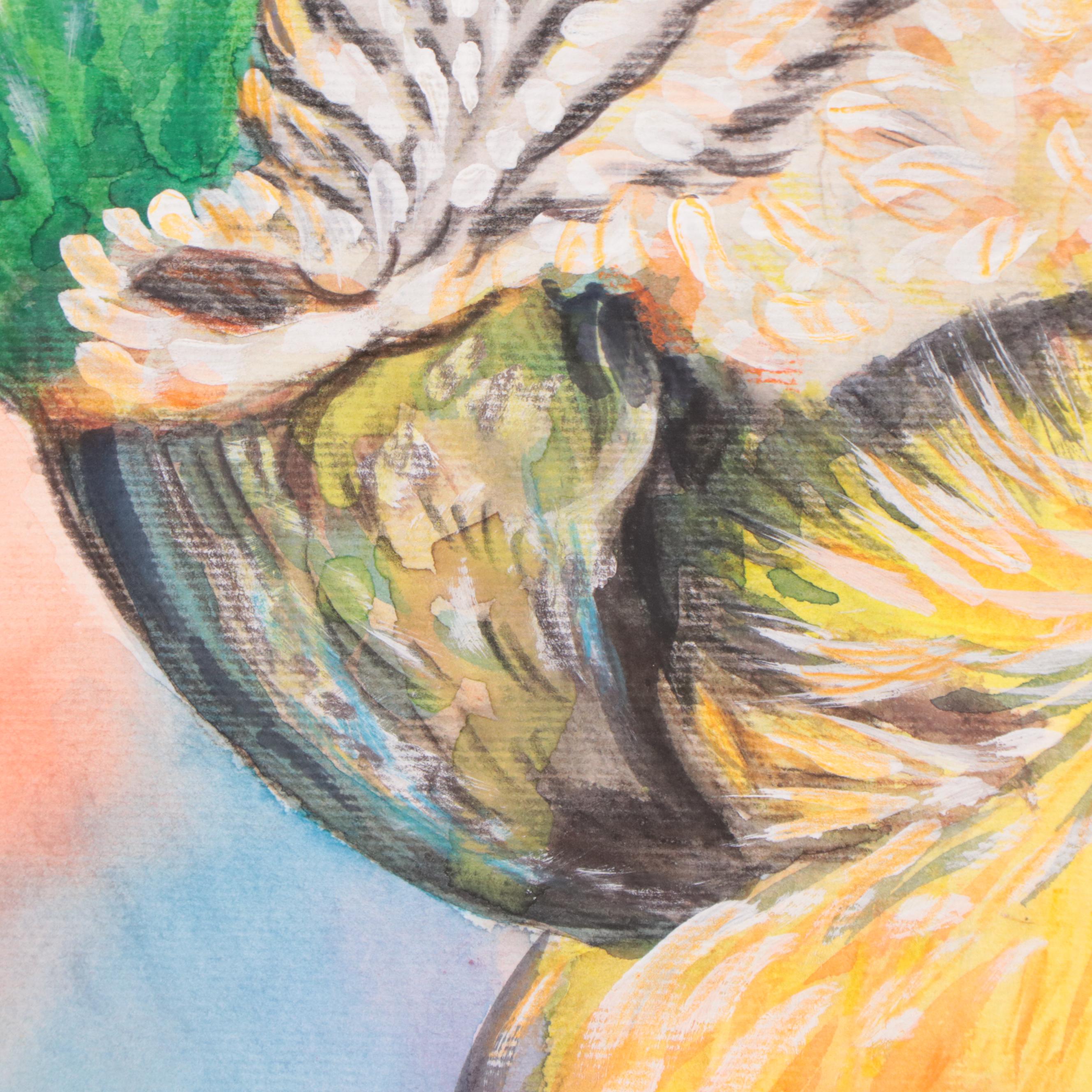 Watercolor Painting of Parrot, 2019