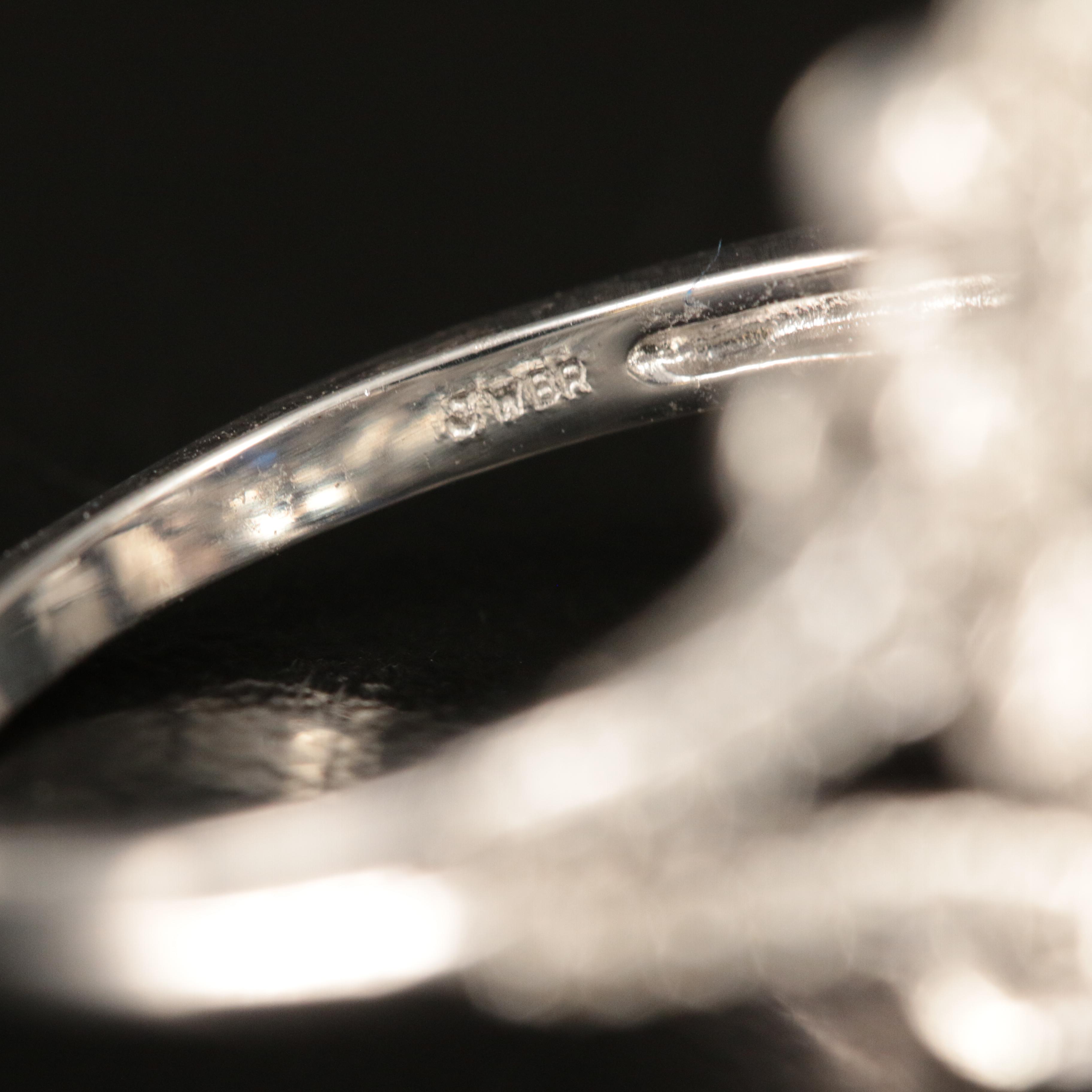 Sterling Sapphire and White Sapphire Ring