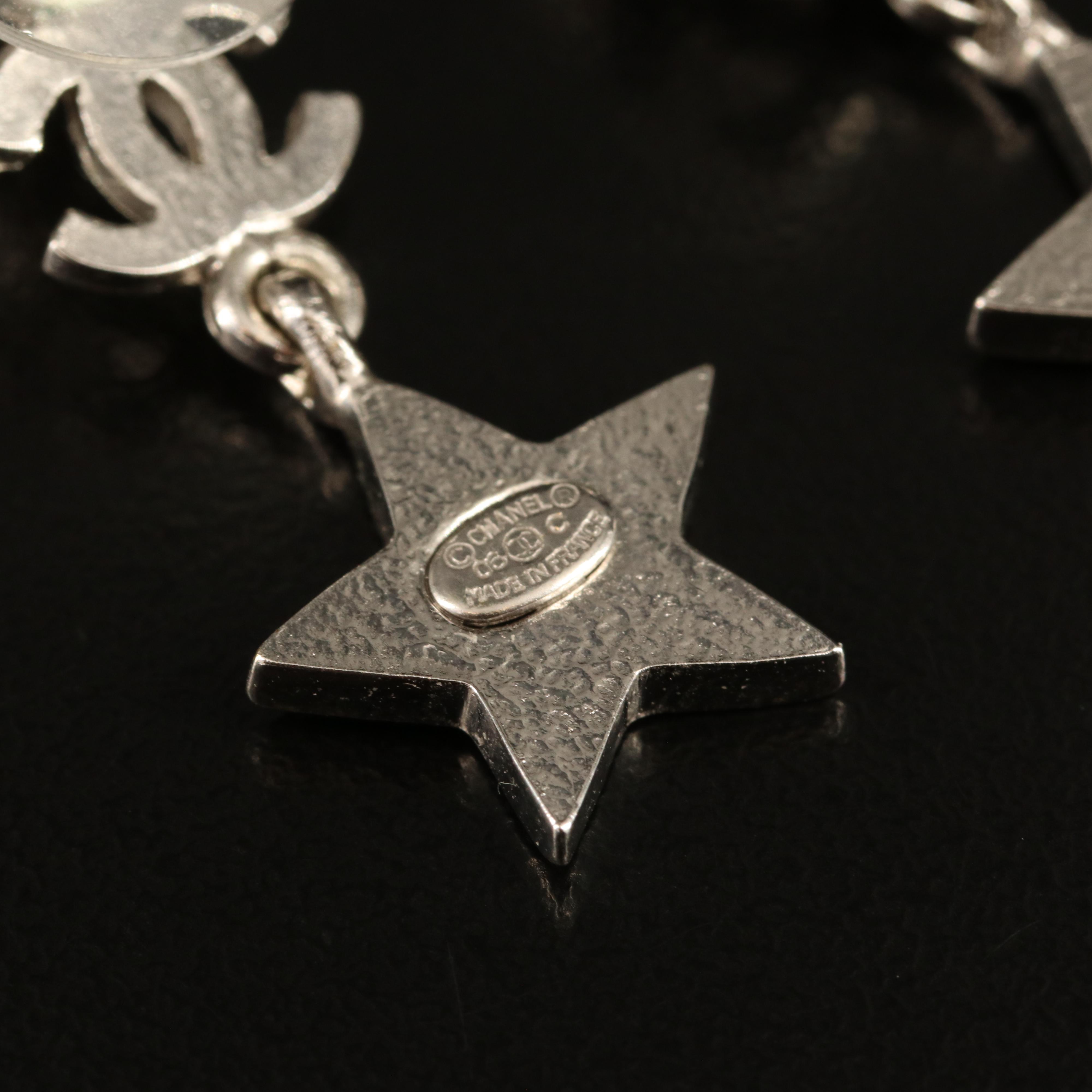 Chanel Strass Logo Star Earrings