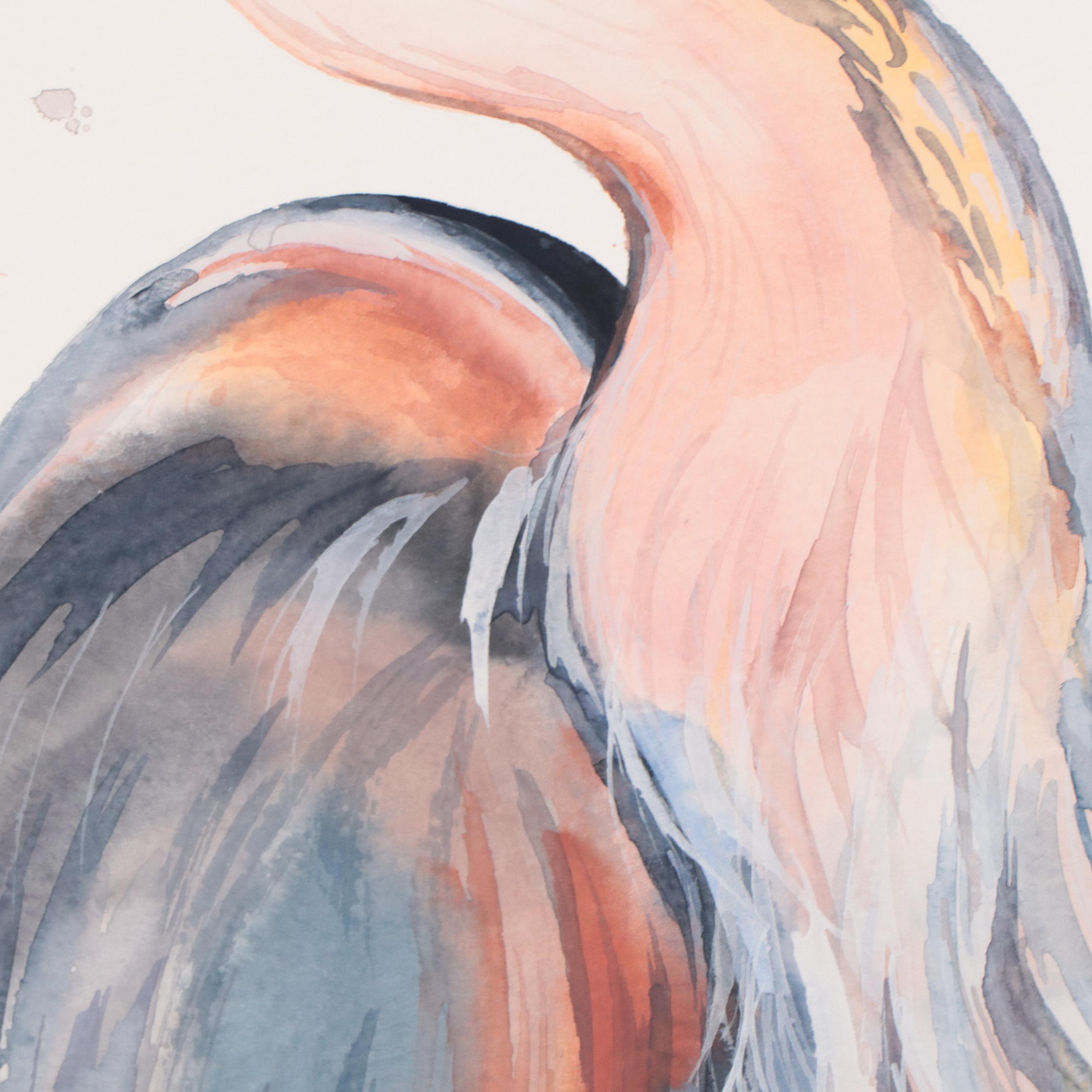 Watercolor Painting of Heron, 2023
