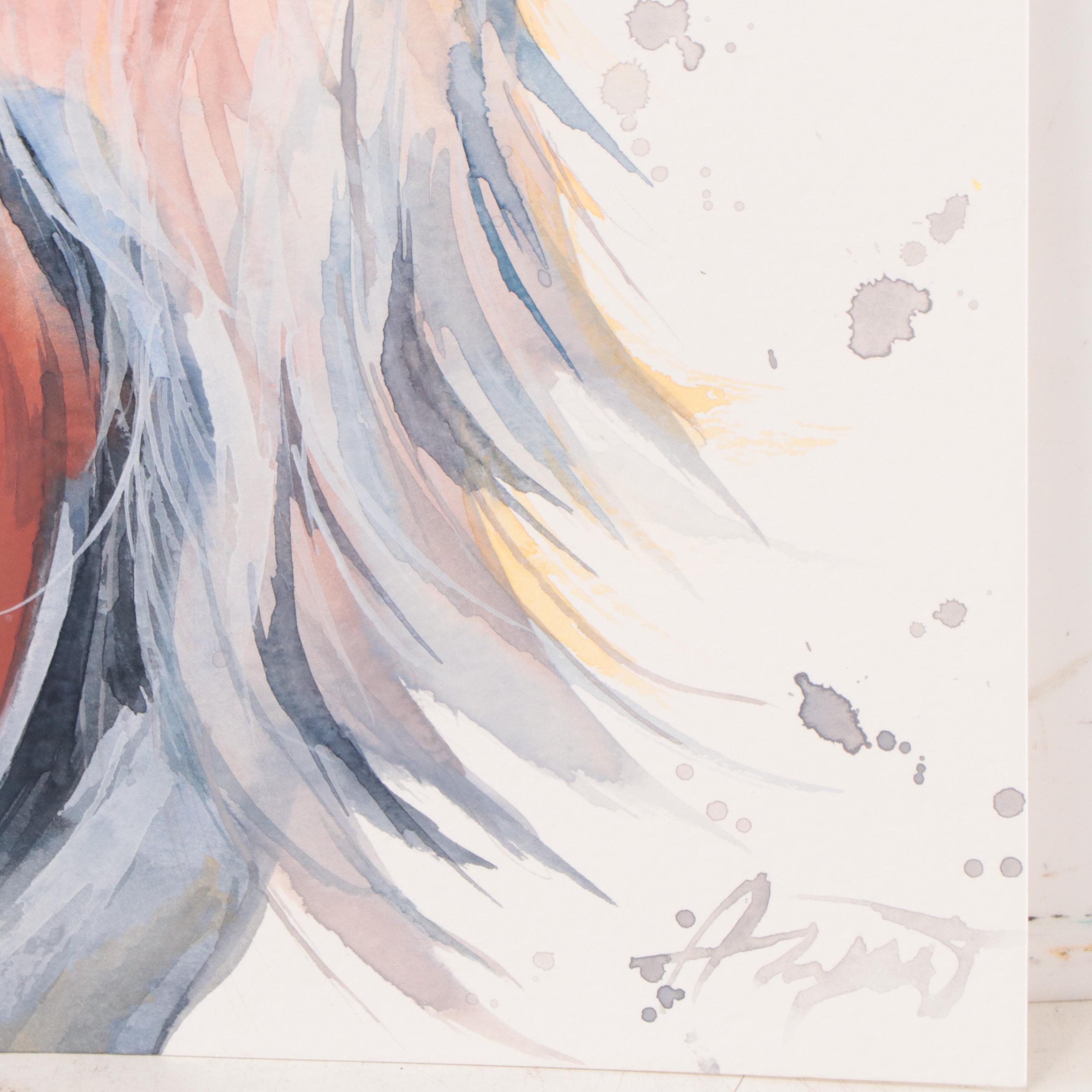 Watercolor Painting of Heron, 2023