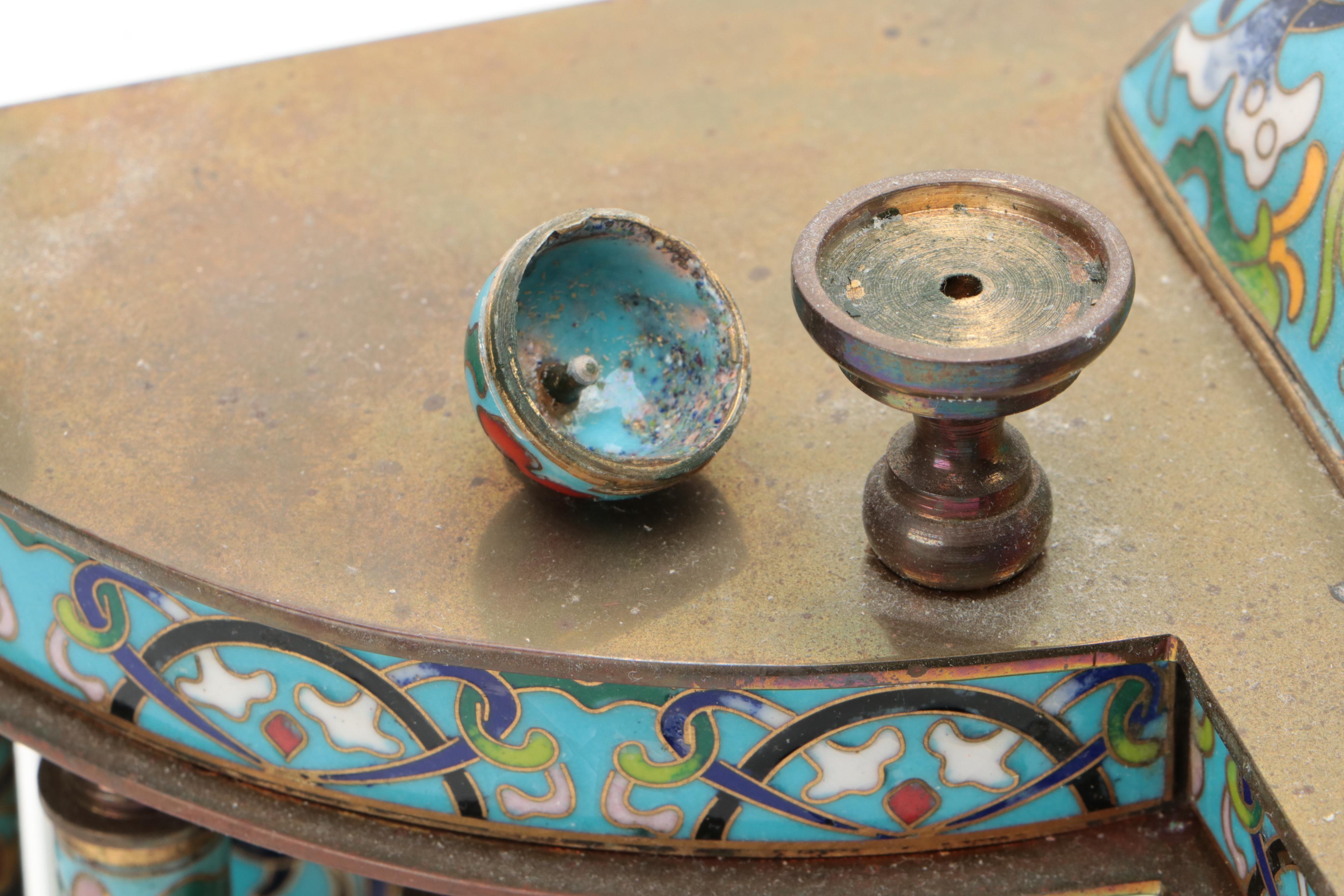 French Style Chinese Cloisonné Enamel Carriage Clock, Mid to Late 20th Century