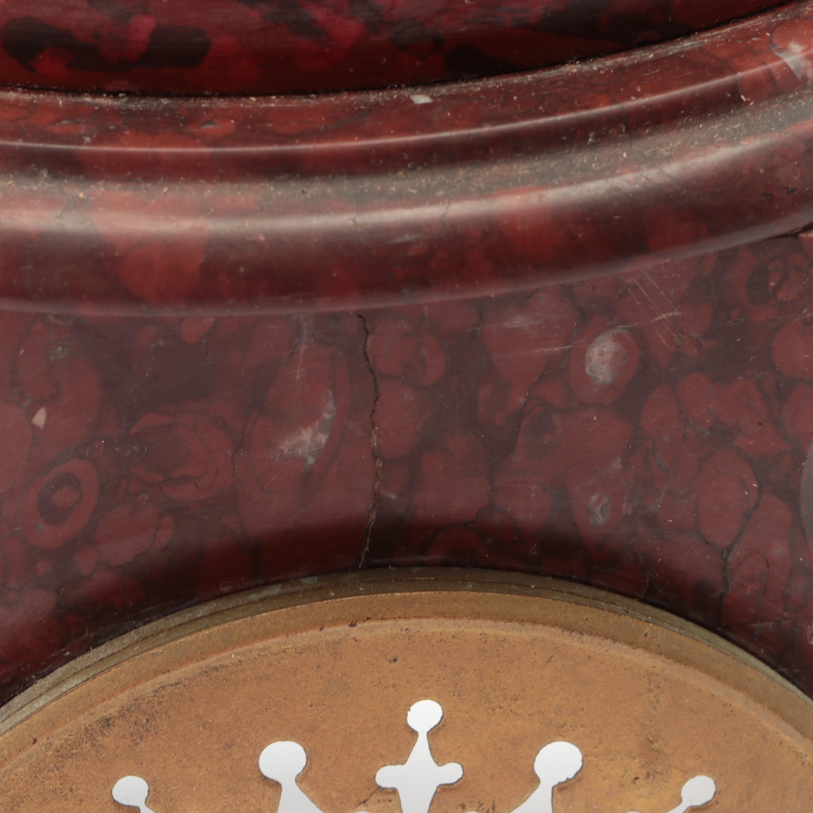 French Marble and Ormolu Mounted Mantel Clock after Hip. Moreau "Jeanne d'Arc"