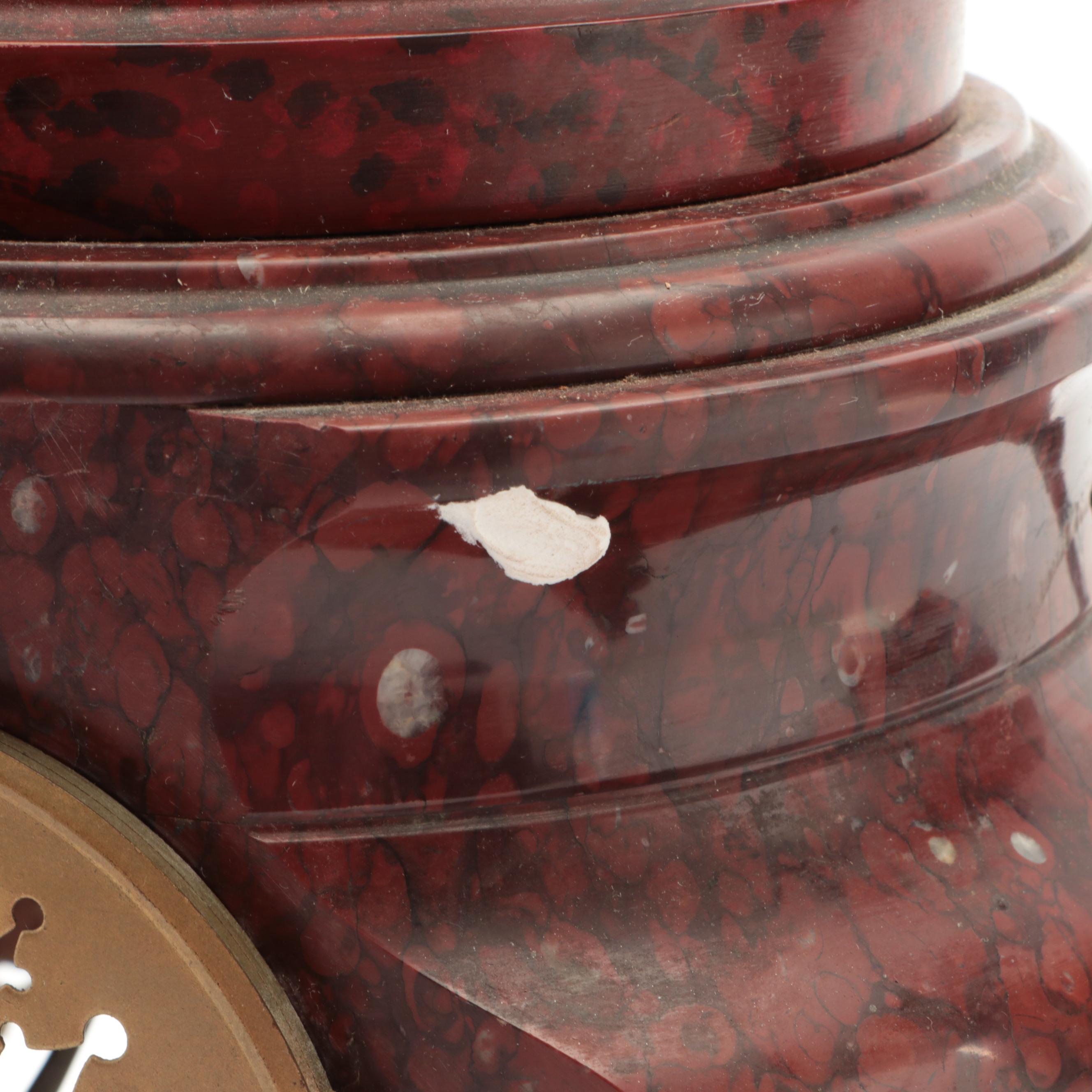 French Marble and Ormolu Mounted Mantel Clock after Hip. Moreau "Jeanne d'Arc"