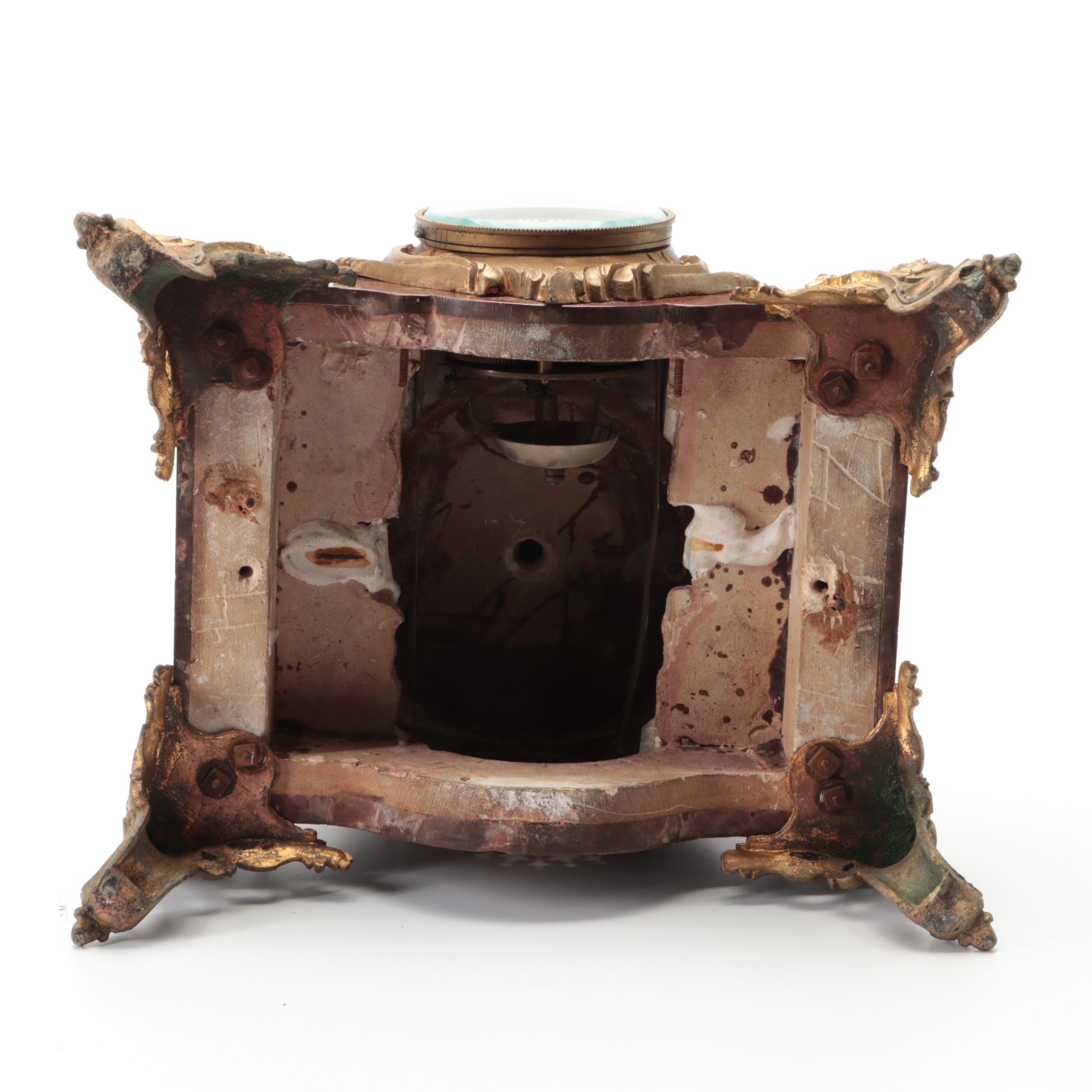 French Marble and Ormolu Mounted Mantel Clock after Hip. Moreau "Jeanne d'Arc"