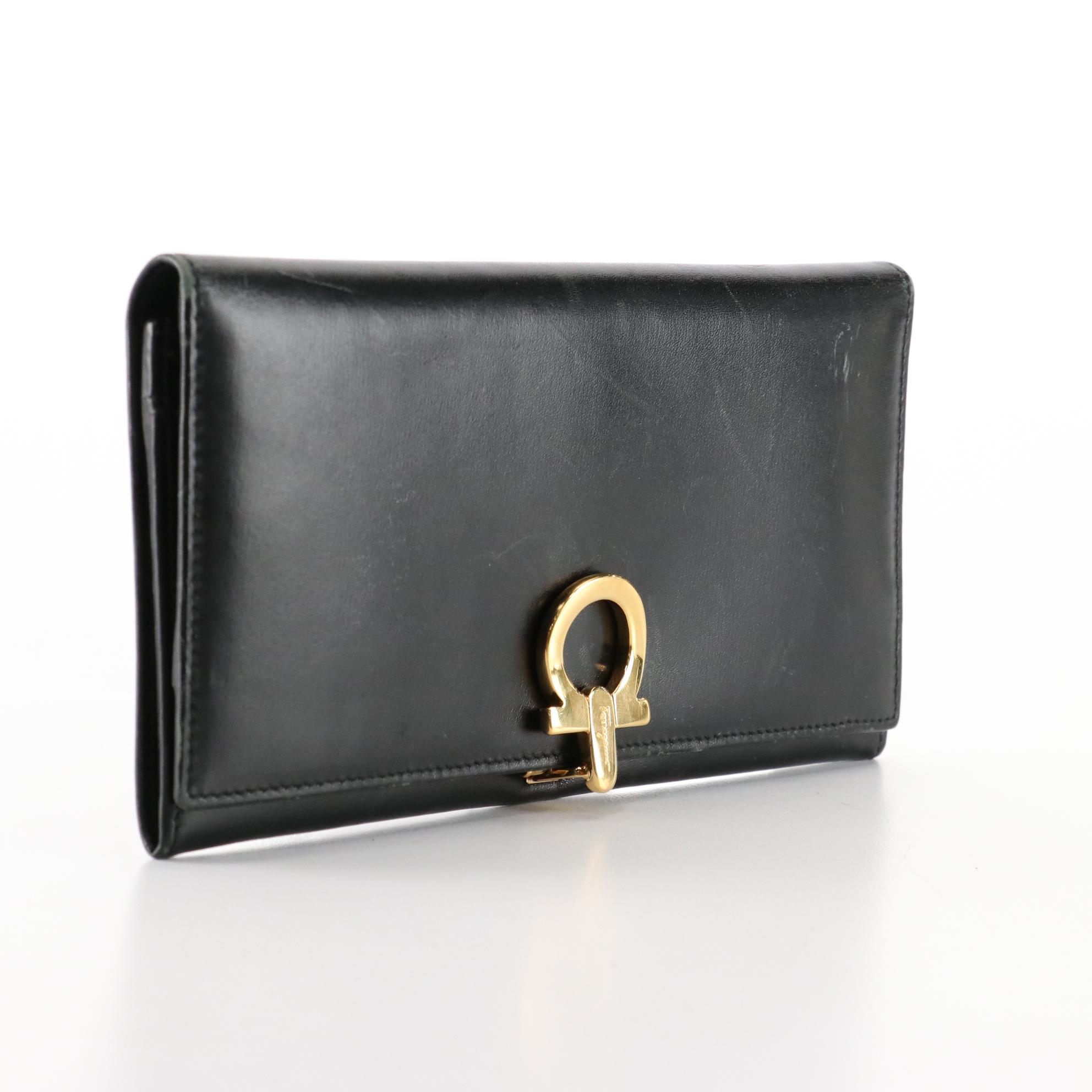 Salvatore Ferragamo Gancini Long Wallet in Smooth Leather