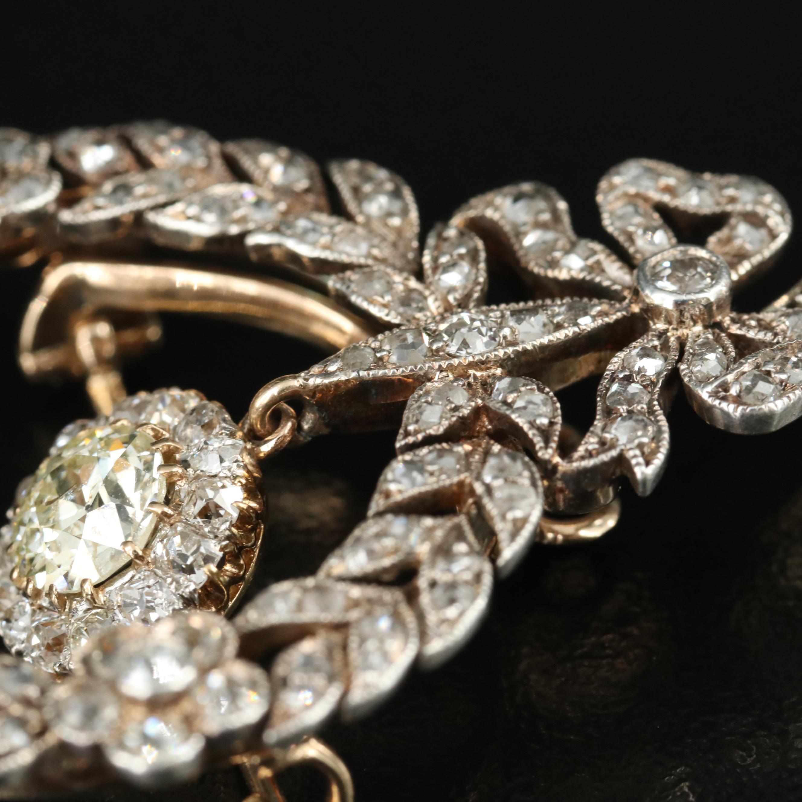 Belle Epoque Sterling and 14K Laurel Leaf Wreath Converter Brooch with Bow