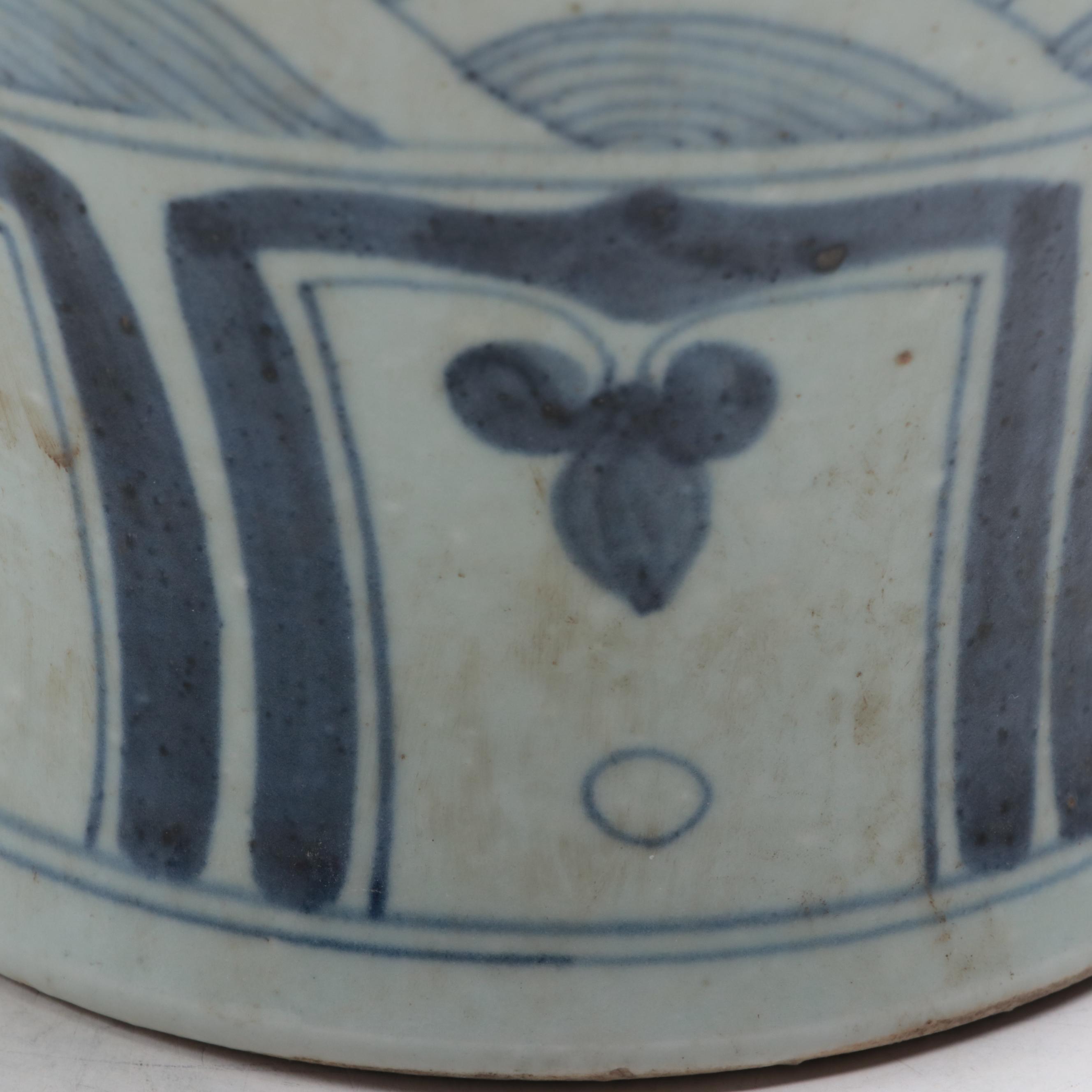 Chinese Blue and White Painted Earthenware Ginger Jar