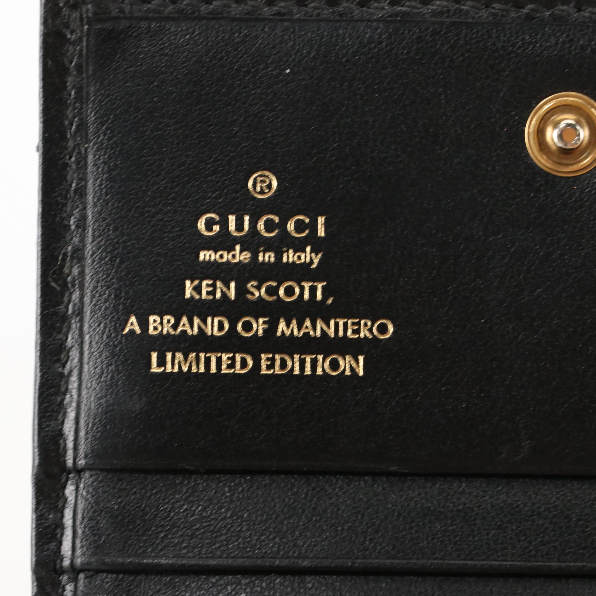 Gucci x Ken Scott GG Marmont Mini Compact Wallet in Printed Leather