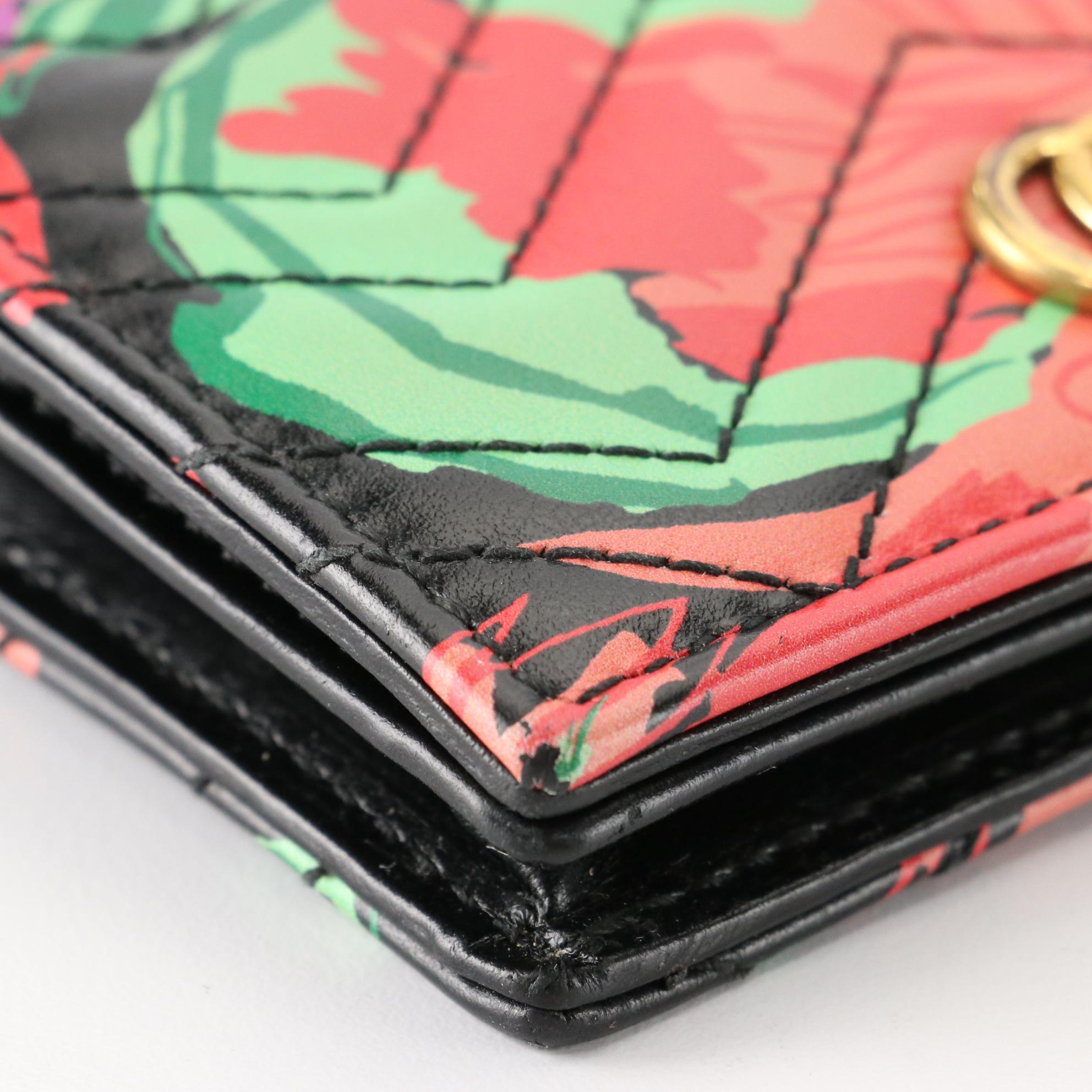 Gucci x Ken Scott GG Marmont Mini Compact Wallet in Printed Leather