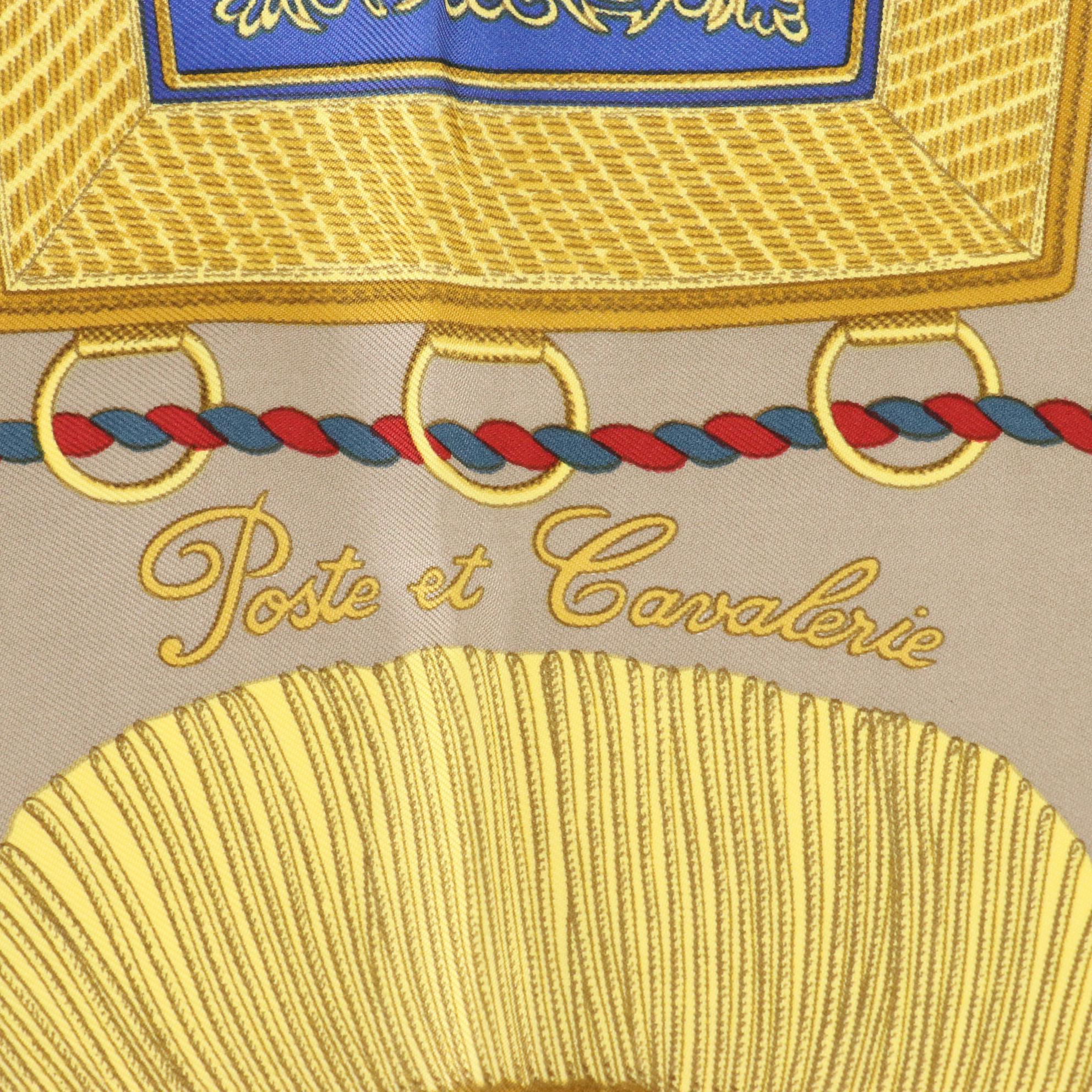 Hermès "Poste et Cavalerie" Scarf 90 in Silk Twill with Sleeve