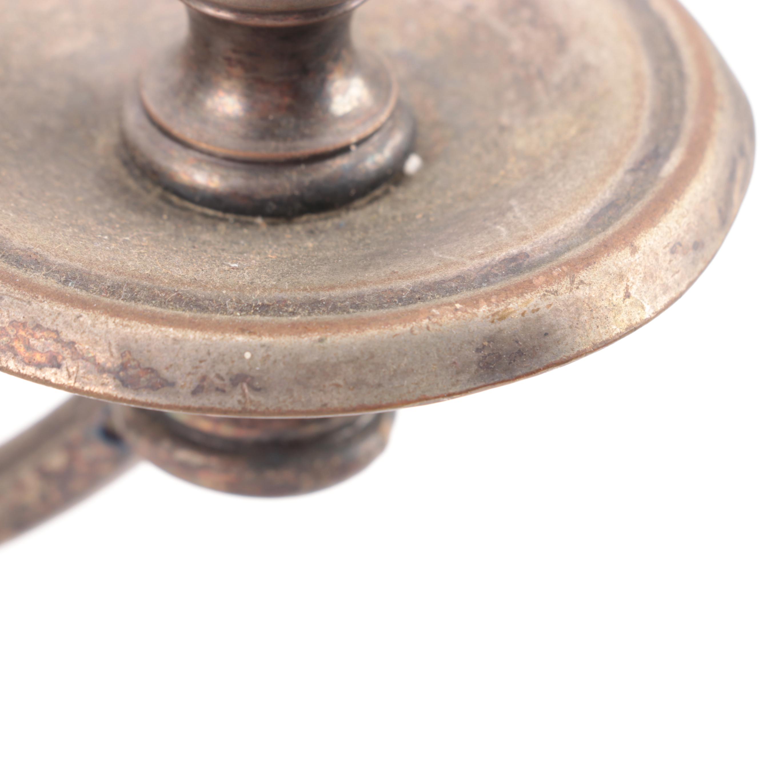 D.W. Haber & Son Silver Plate Candelabra and Pair of Cast Iron Galleon Doorstops