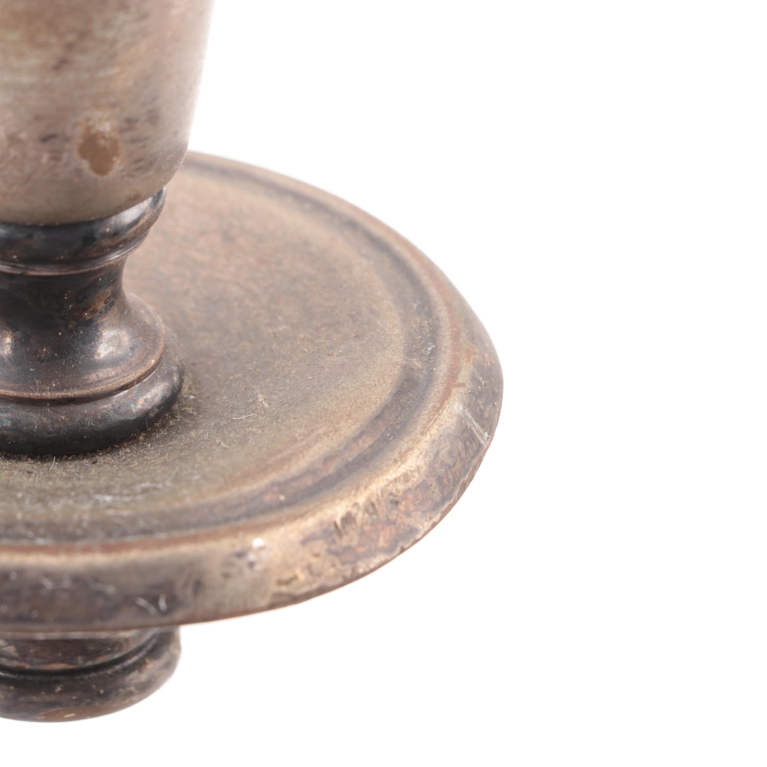 D.W. Haber & Son Silver Plate Candelabra and Pair of Cast Iron Galleon Doorstops