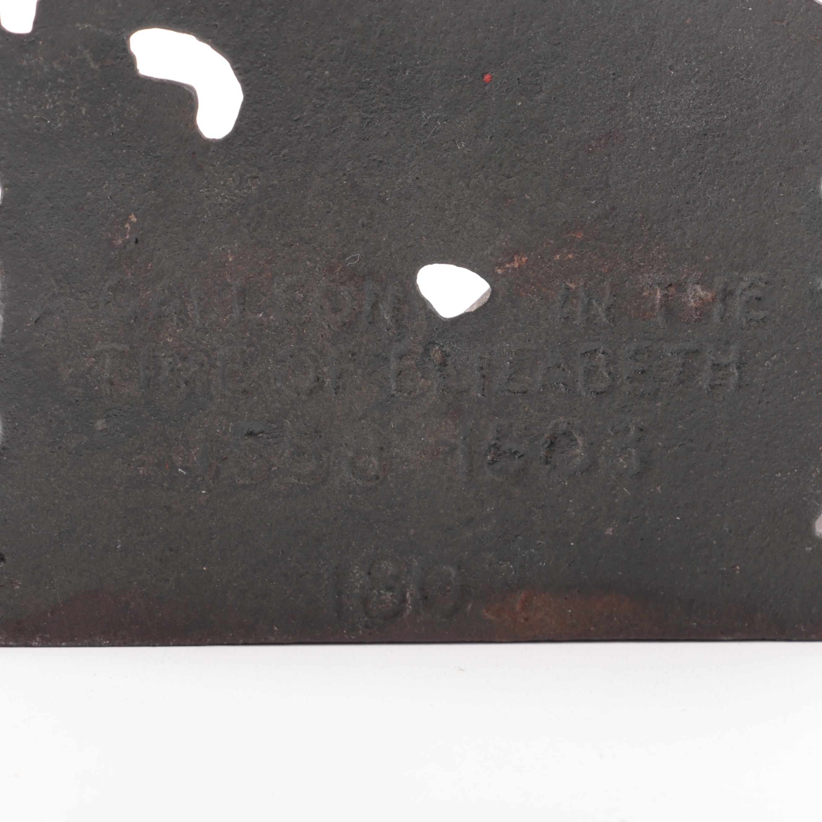 D.W. Haber & Son Silver Plate Candelabra and Pair of Cast Iron Galleon Doorstops