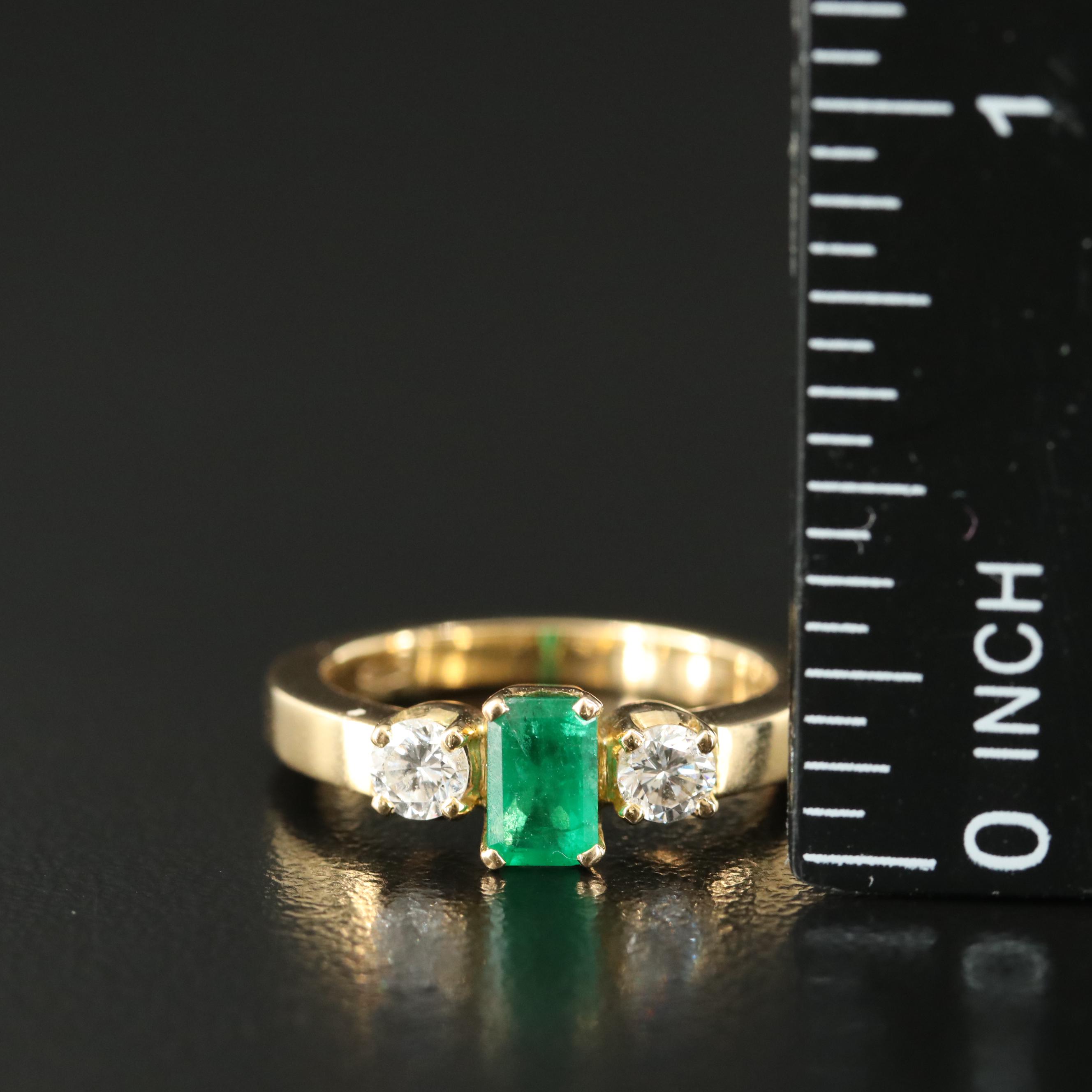 18K Emerald and Diamond Ring