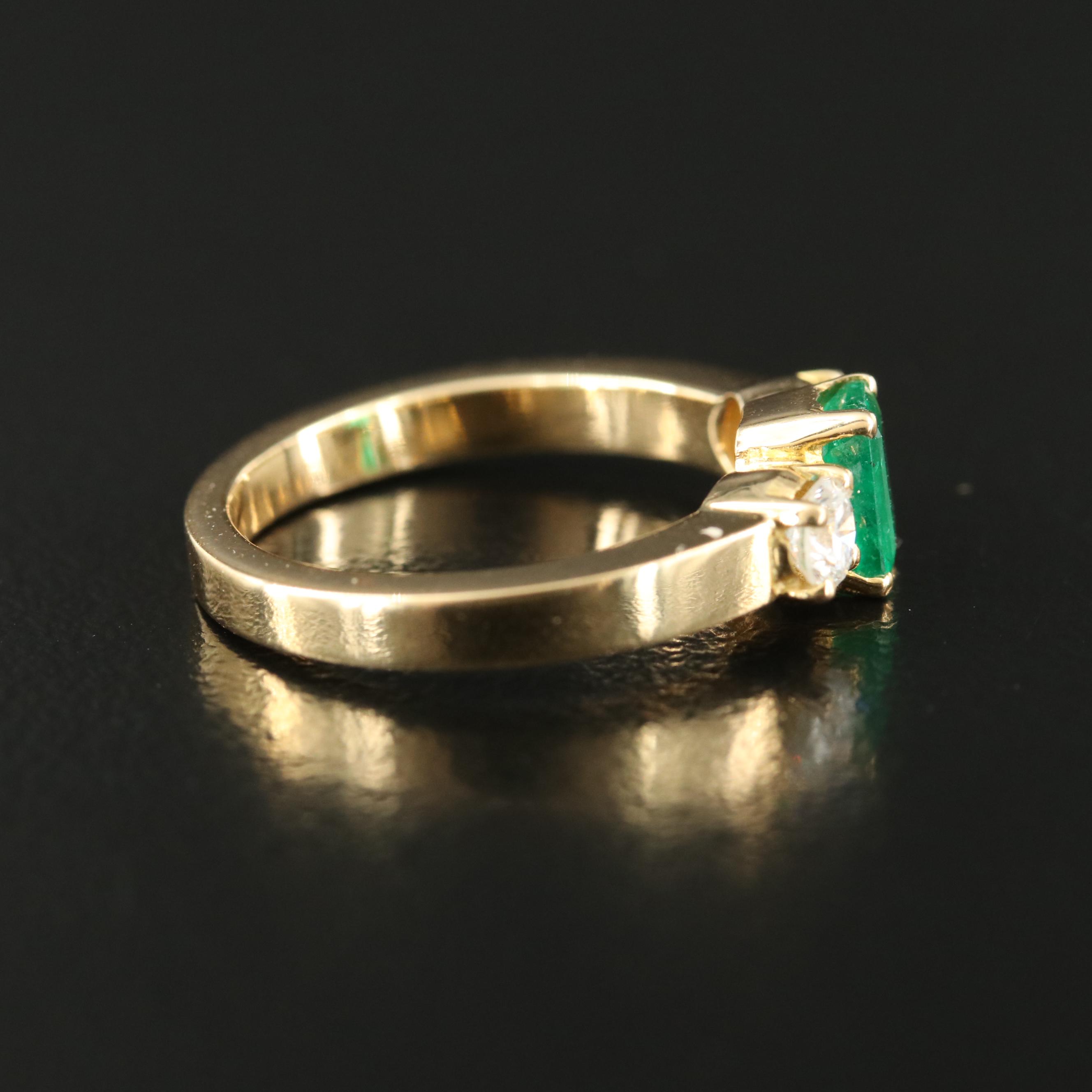 18K Emerald and Diamond Ring