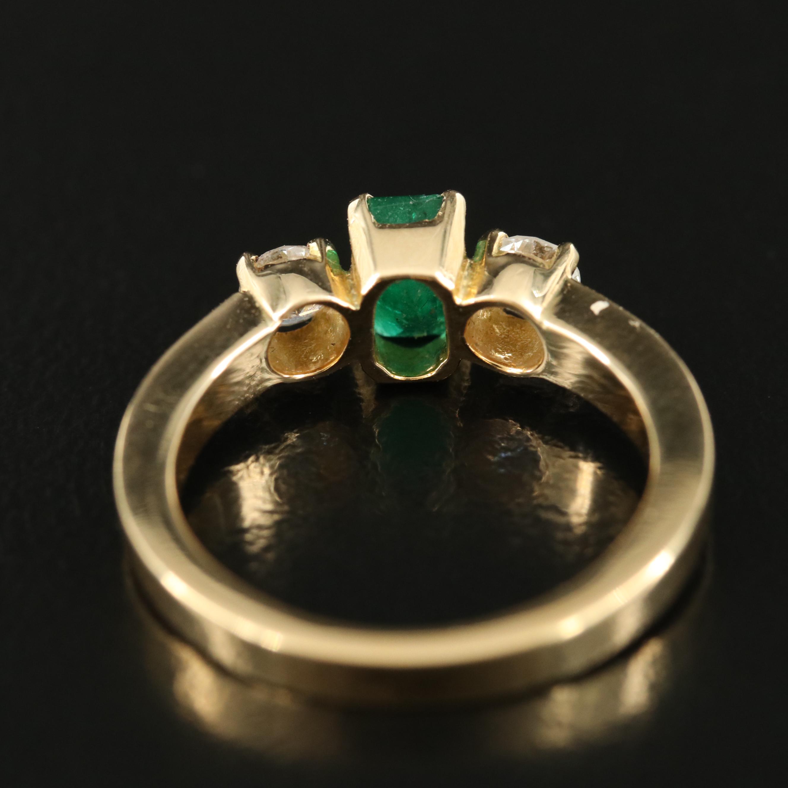18K Emerald and Diamond Ring
