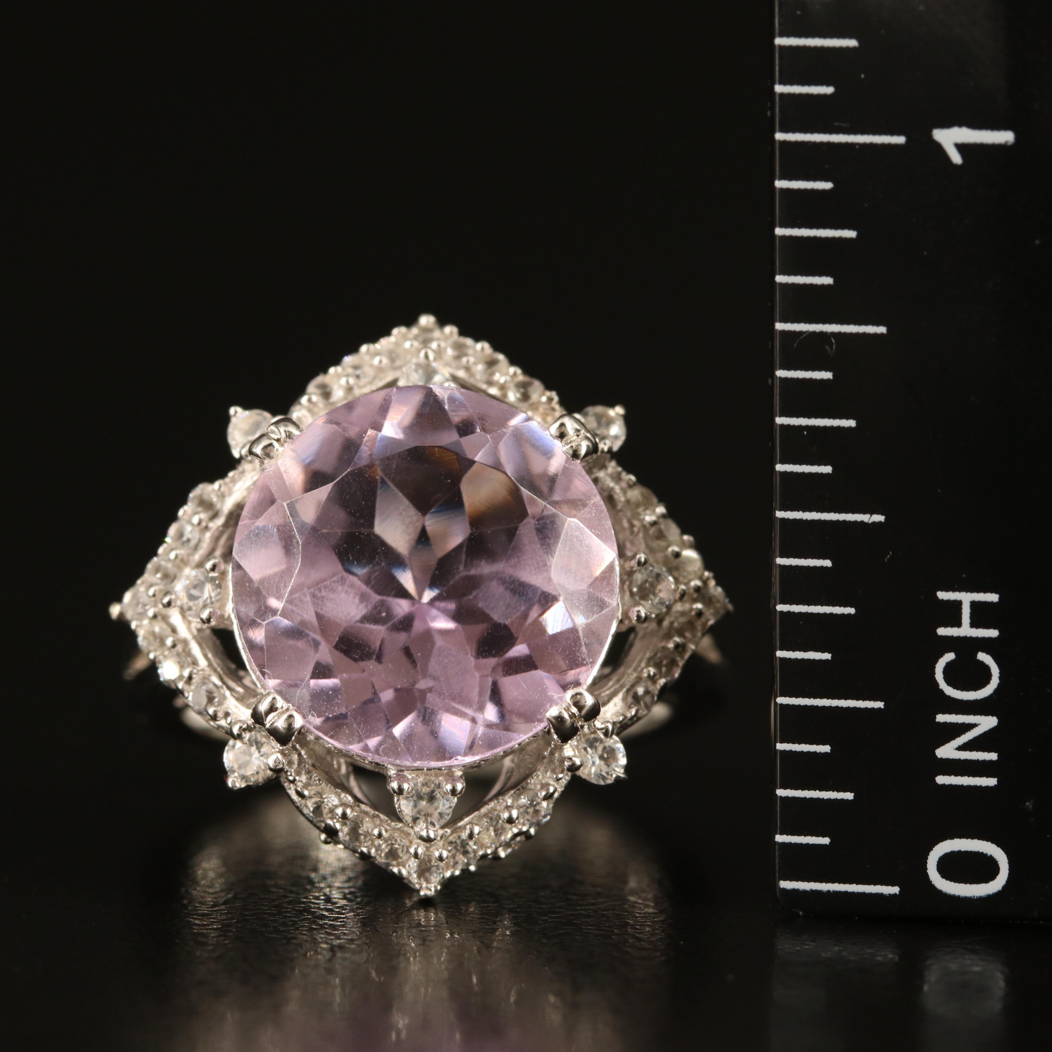 Sterling Amethyst and White Sapphire Ring
