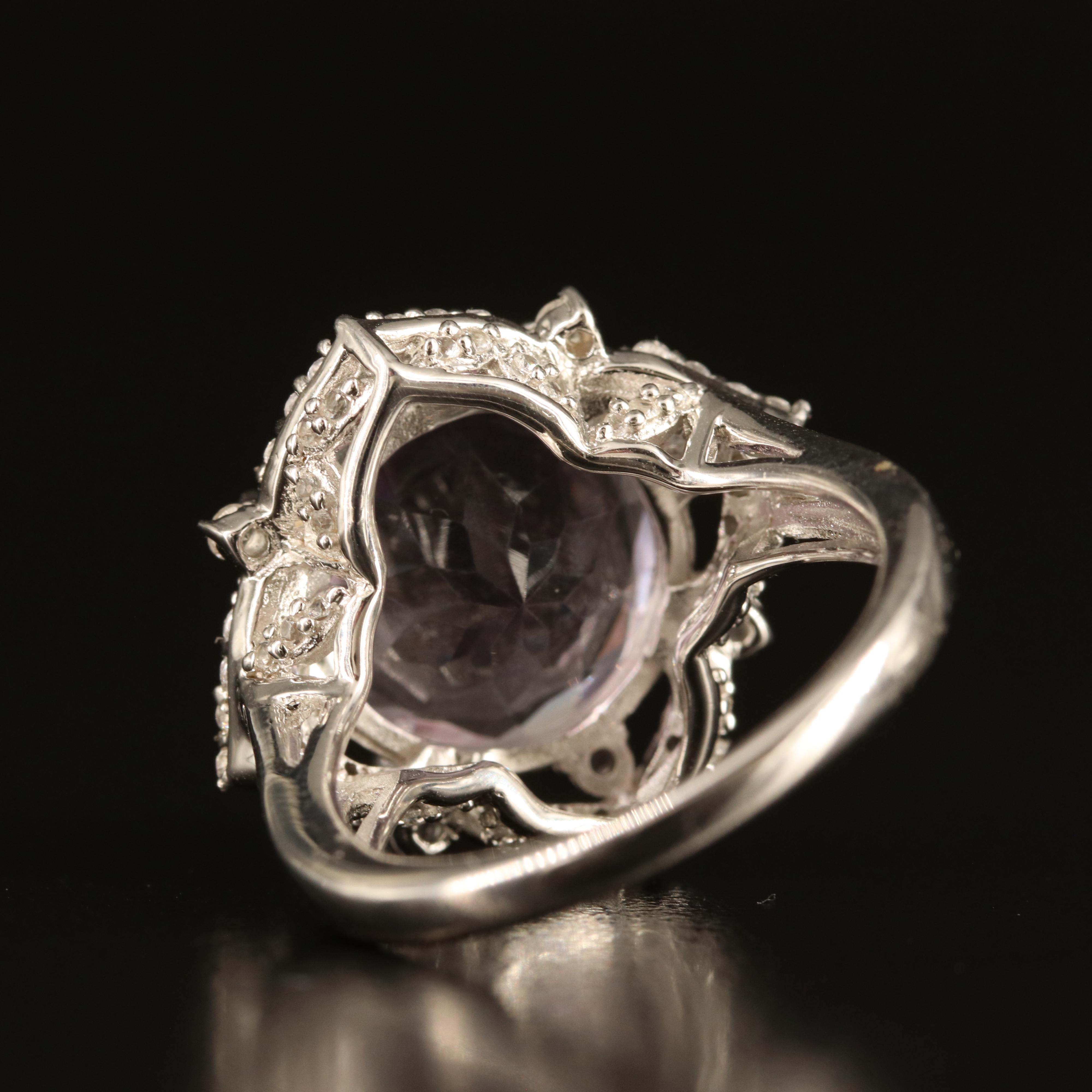 Sterling Amethyst and White Sapphire Ring