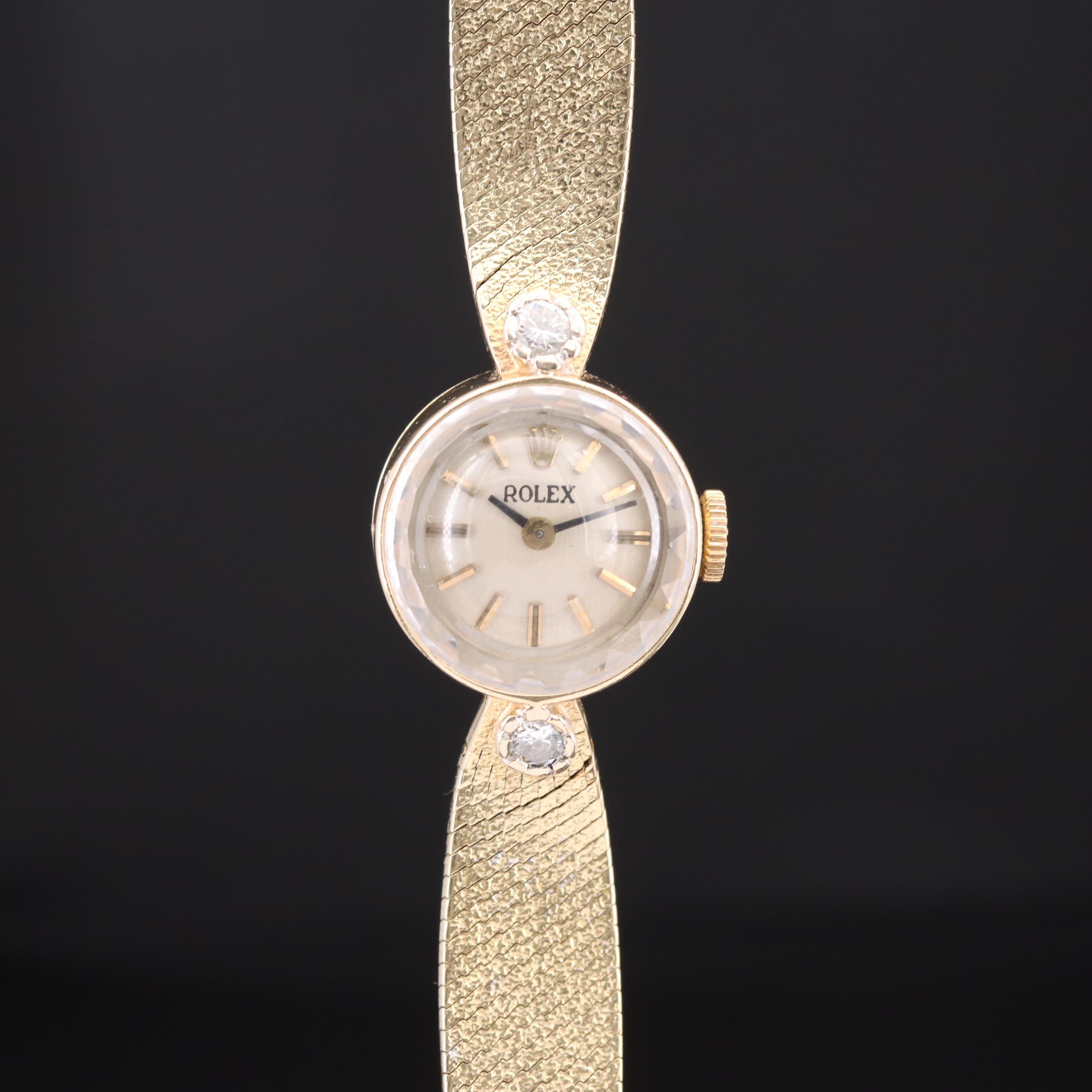 Vintage 14K Rolex Diamond Watch