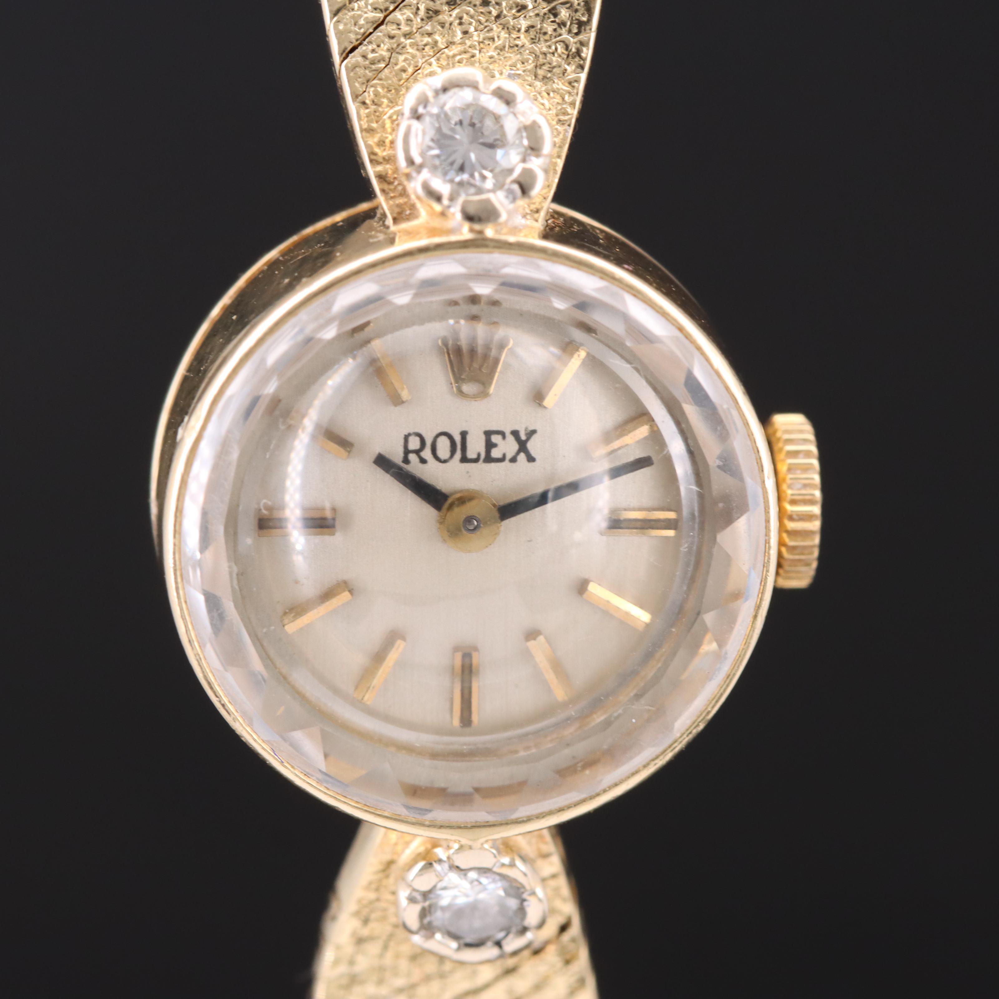 Vintage 14K Rolex Diamond Watch