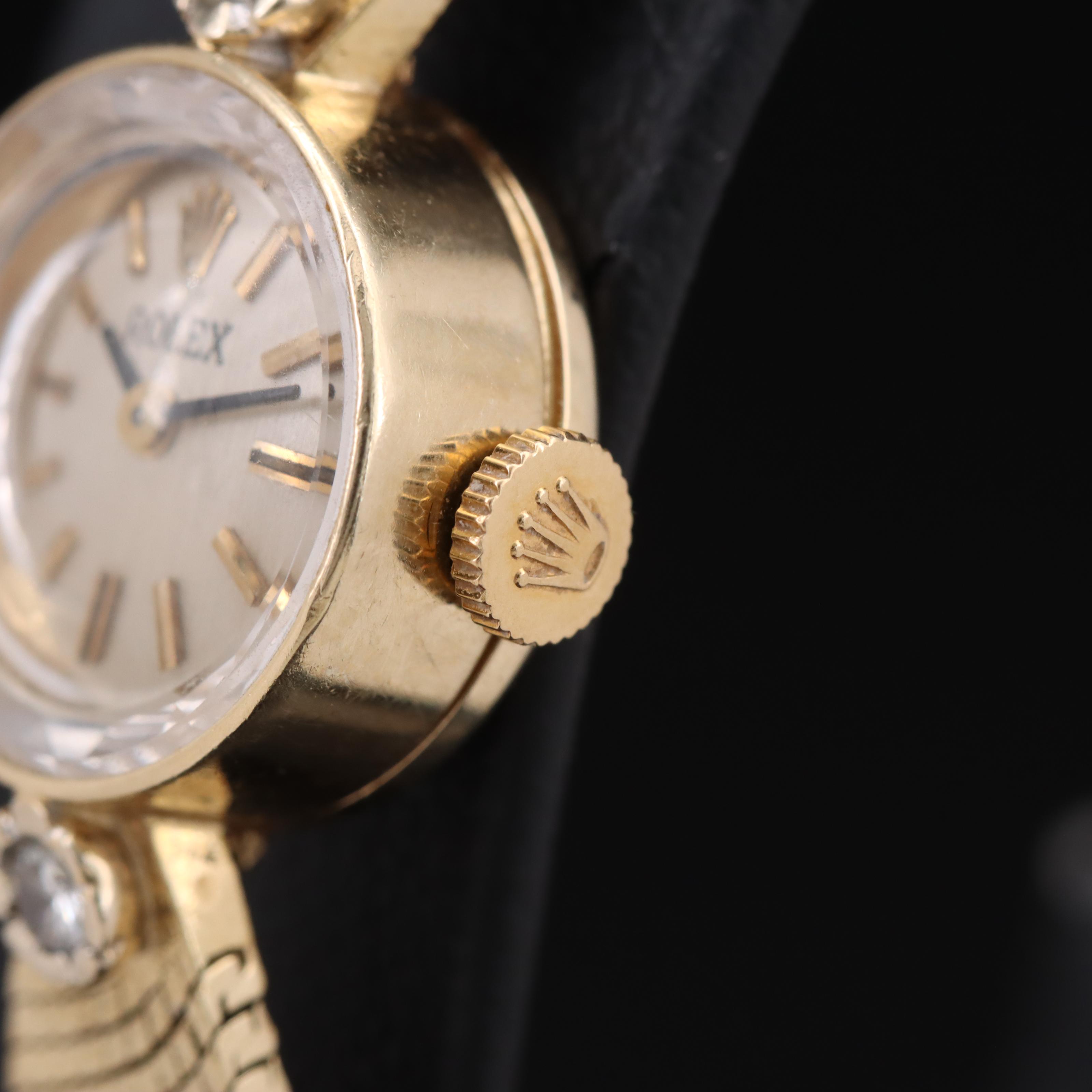 Vintage 14K Rolex Diamond Watch