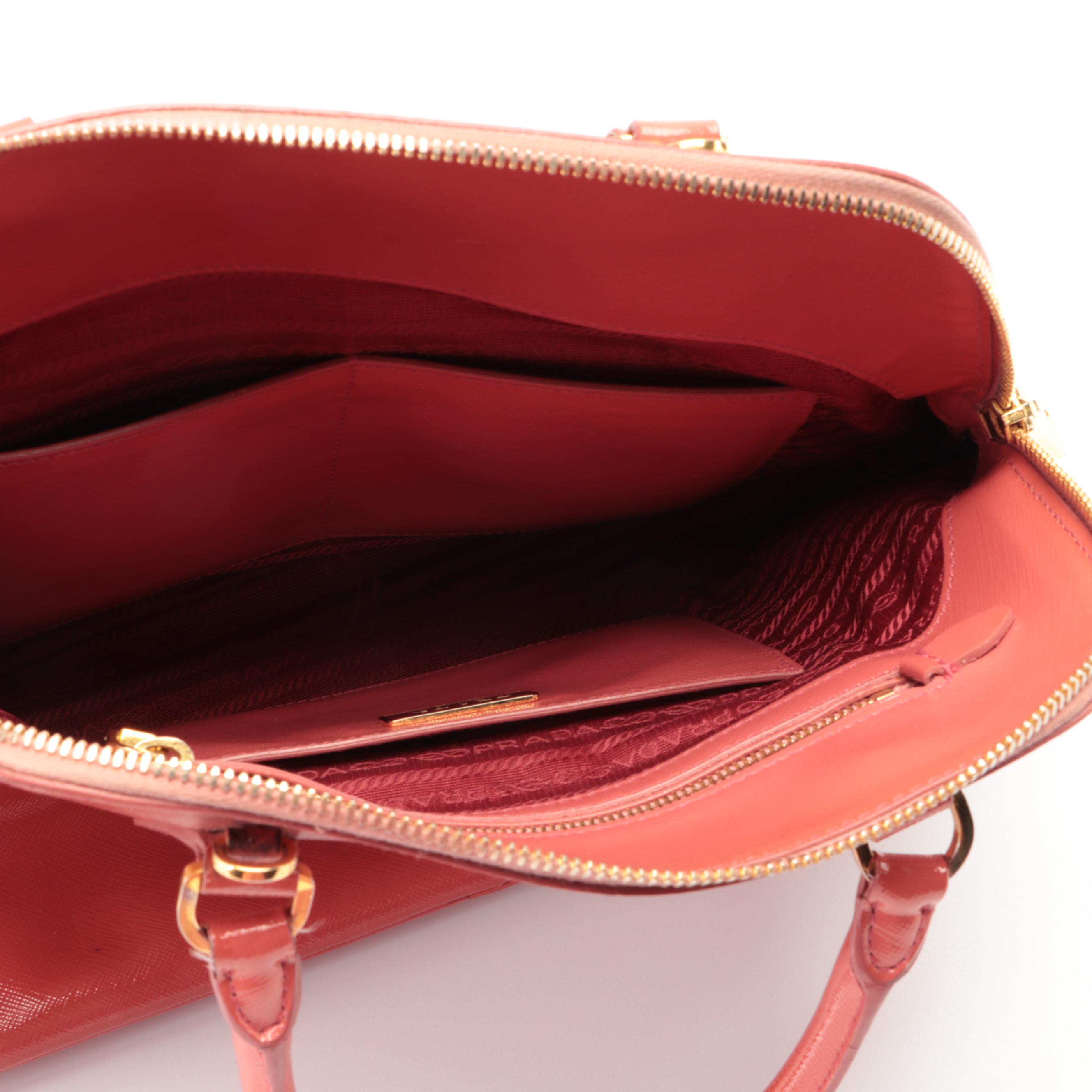 Prada Patent Saffiano Leather Top Handle Bag